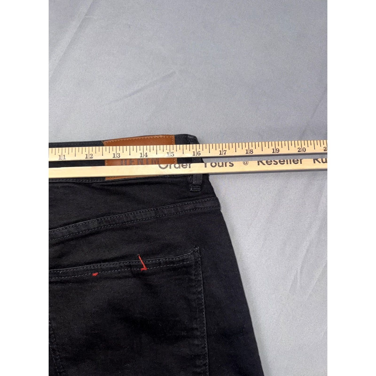 Vintage Sézane Jeans Mens 33x30 Black Dark Wash Slim Tapered Stretch Denim Pants Size US 33 - 7 Thumbnail