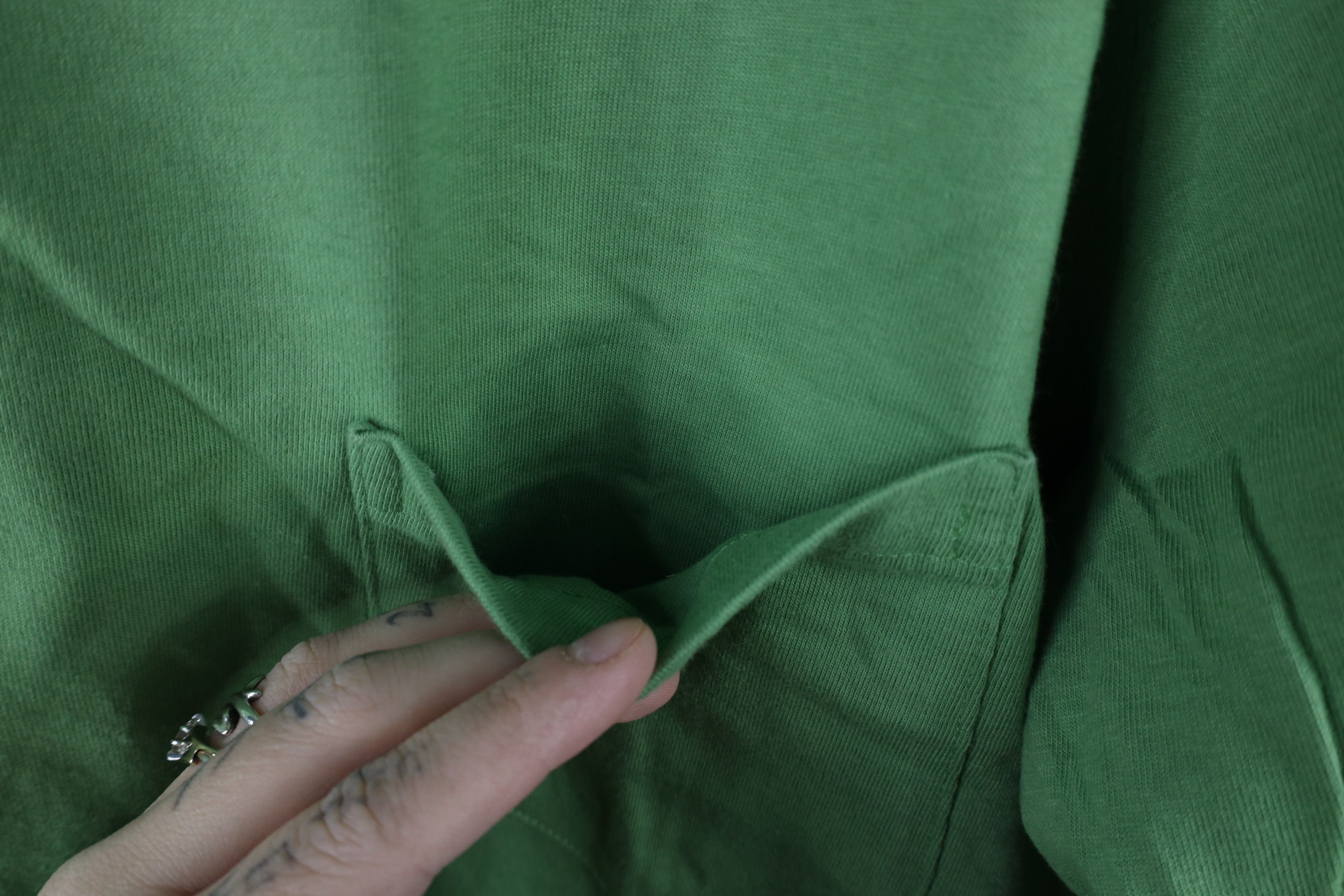 Lands' End × Vintage Vintage 90s Lands End Blank Cotton Pocket T-Shirt Lime Green Size US L / EU 52-54 / 3 - 4 Thumbnail