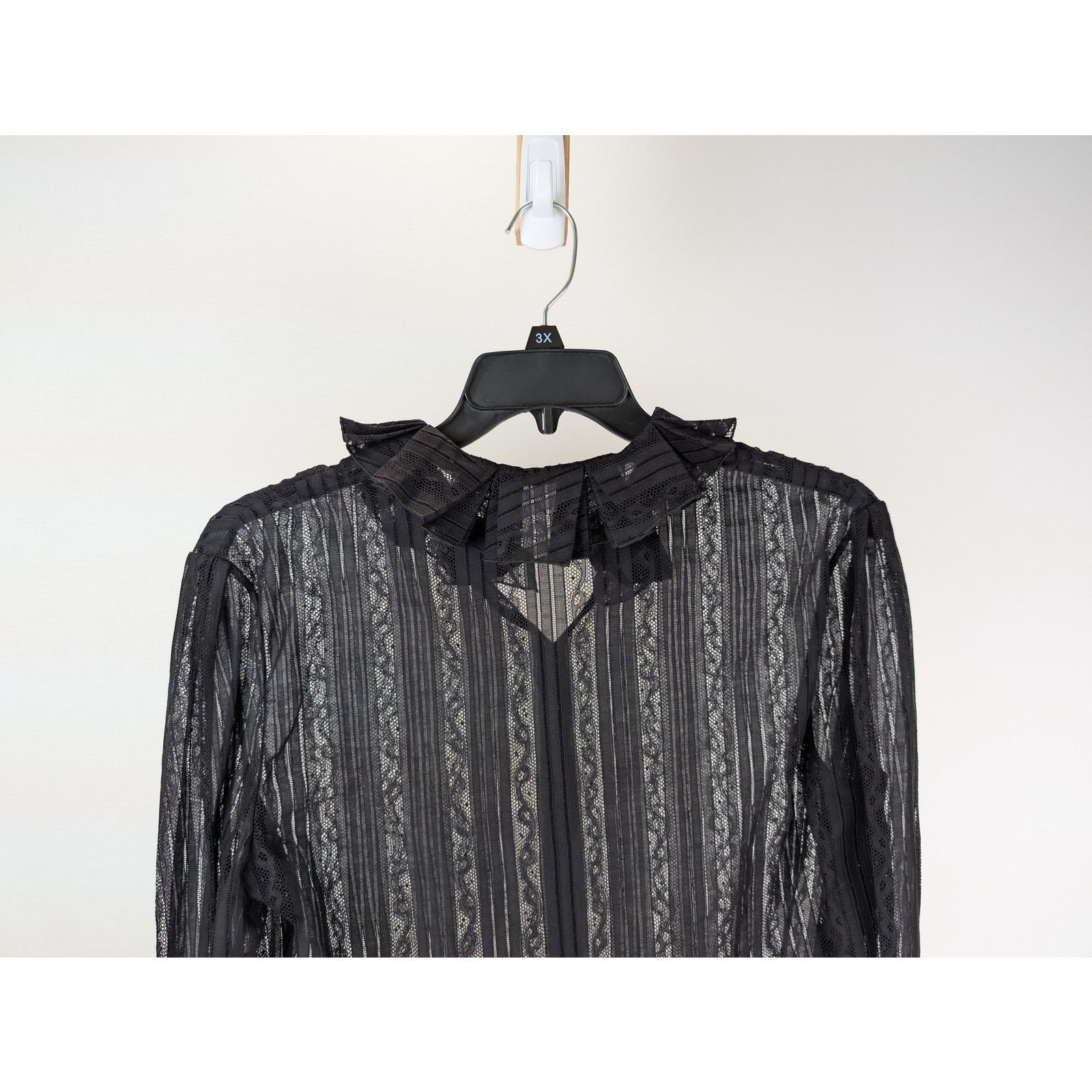 Saint Laurent Paris o1rshd1 Chemise Blouse Femme Dentelle Galon Shirt in Black Size US M / EU 48-50 / 2 - 12 Thumbnail