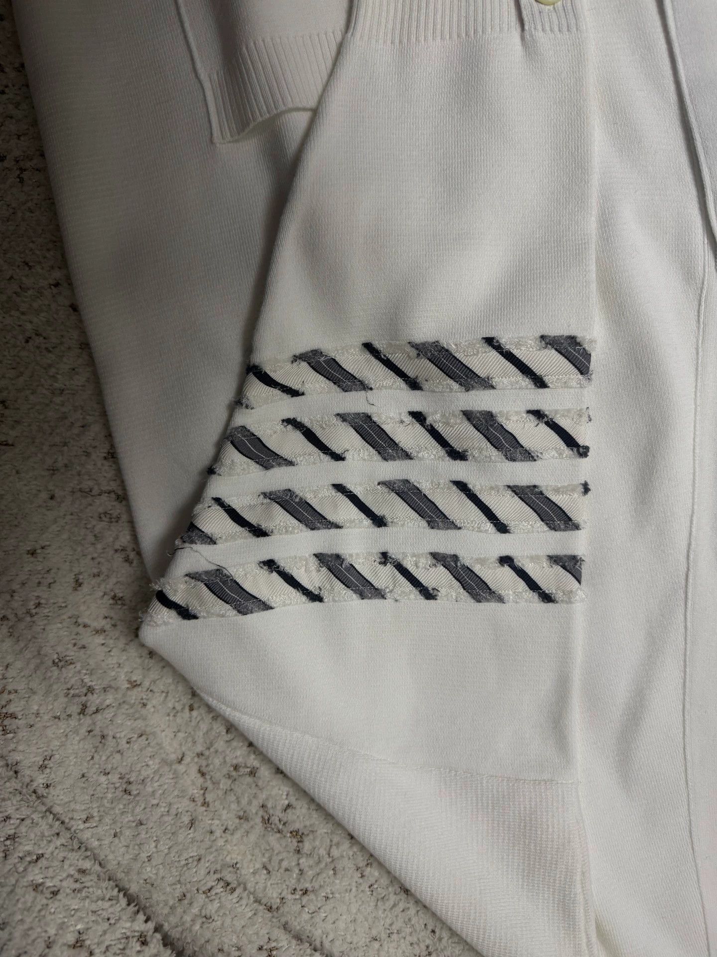 Thom Browne tb White Knit Cardigan 99 New Authentic Size XS / US 0-2 / IT 36-38 - 2 Thumbnail