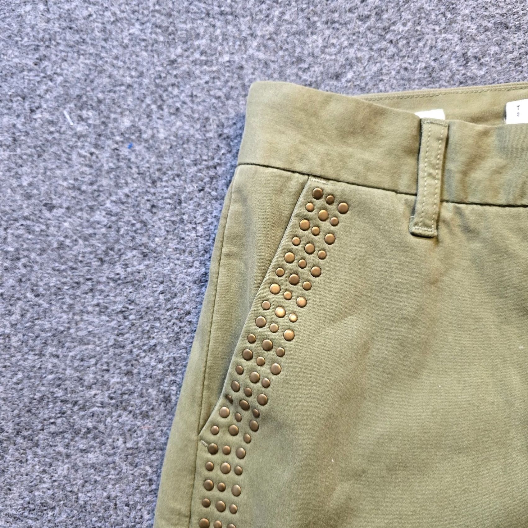 Lucky Brand Lucky Brand Pants Womens 00 Green Sienna Chino Studded Skinny Taper Casual Pants Size 24" / US 00 / IT 34 - 3 Thumbnail