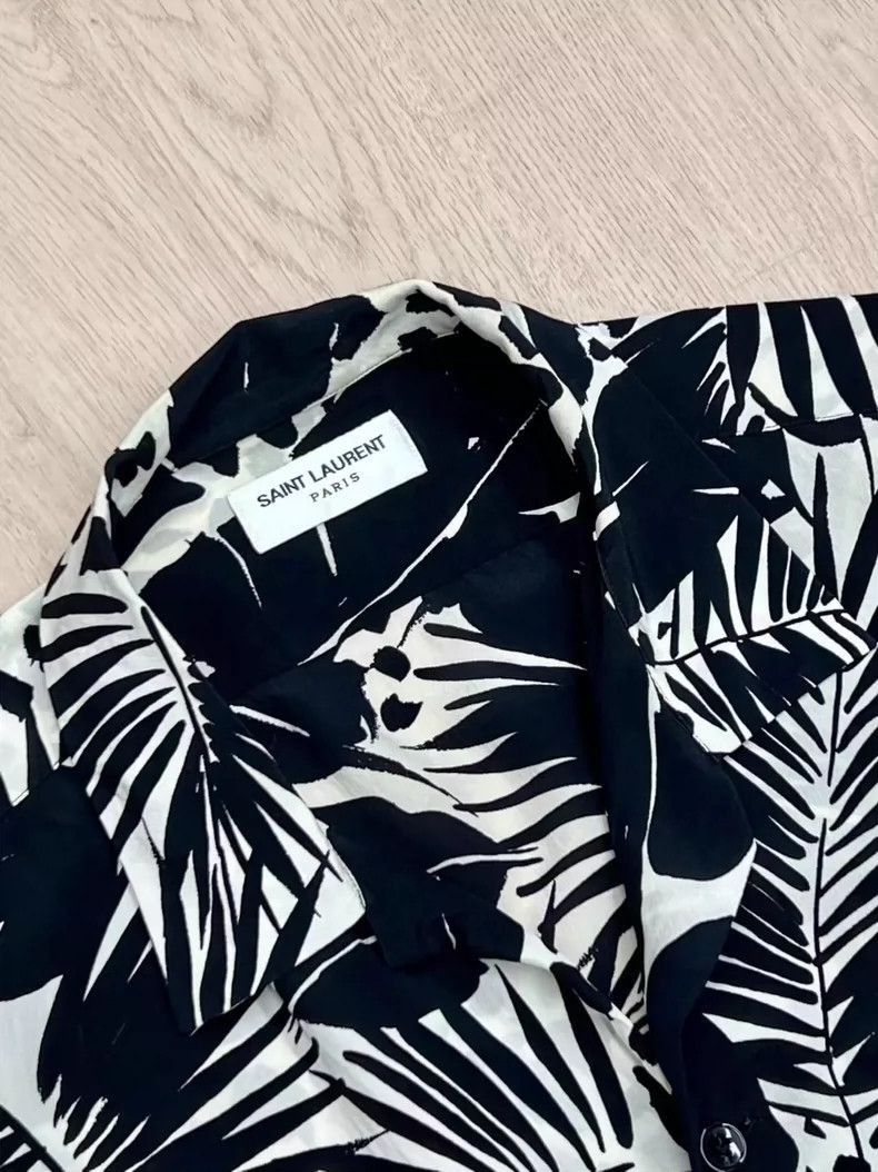Saint Laurent Paris Saint Laurent Paris Saint Laurent Silk Shirt with Floral P Size US M / EU 48-50 / 2 - 2 Thumbnail