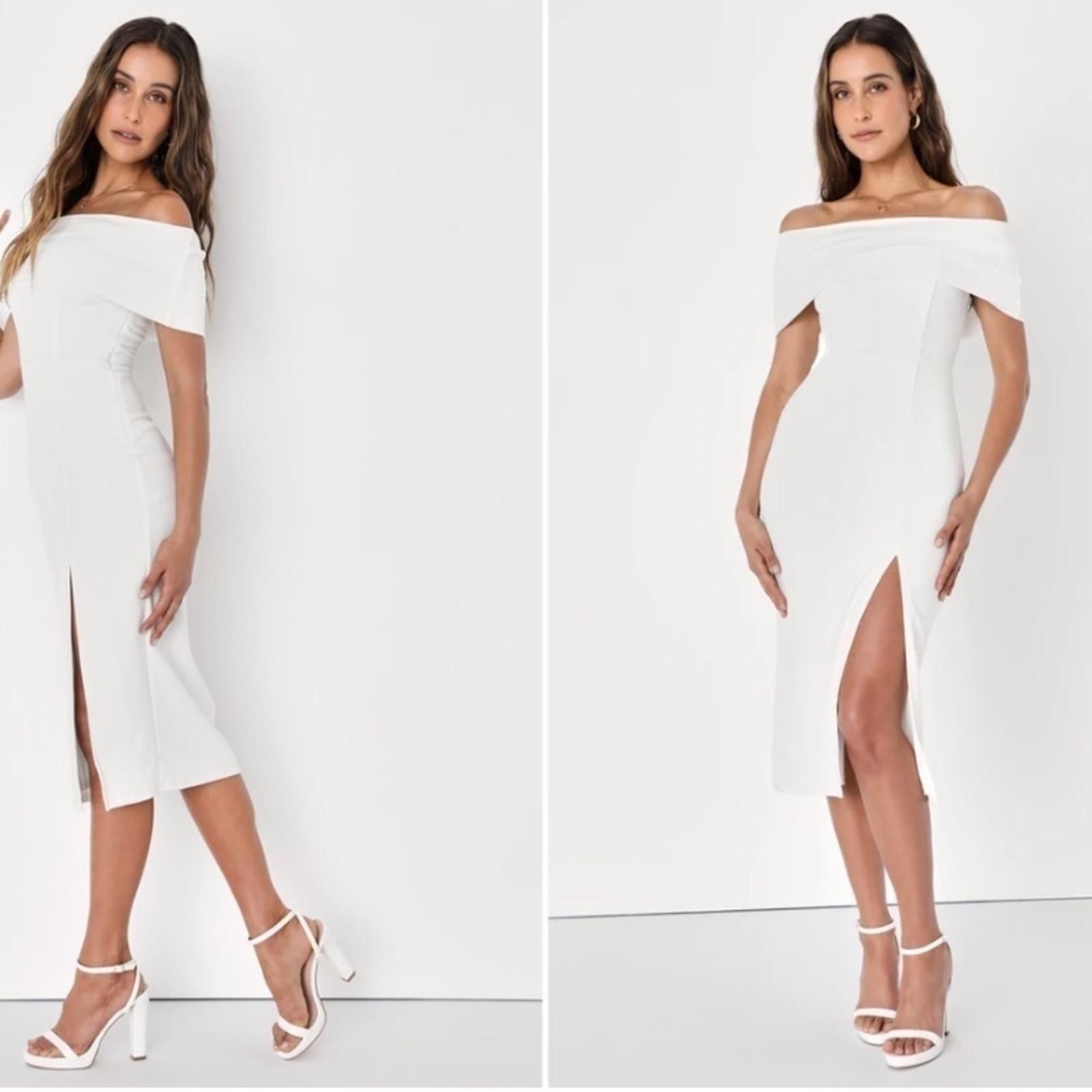 Lulus LULU's Bridal Chic Modern Sexy Minimalist Midi Dress Size S / US 4 / IT 40 - 1 Thumbnail
