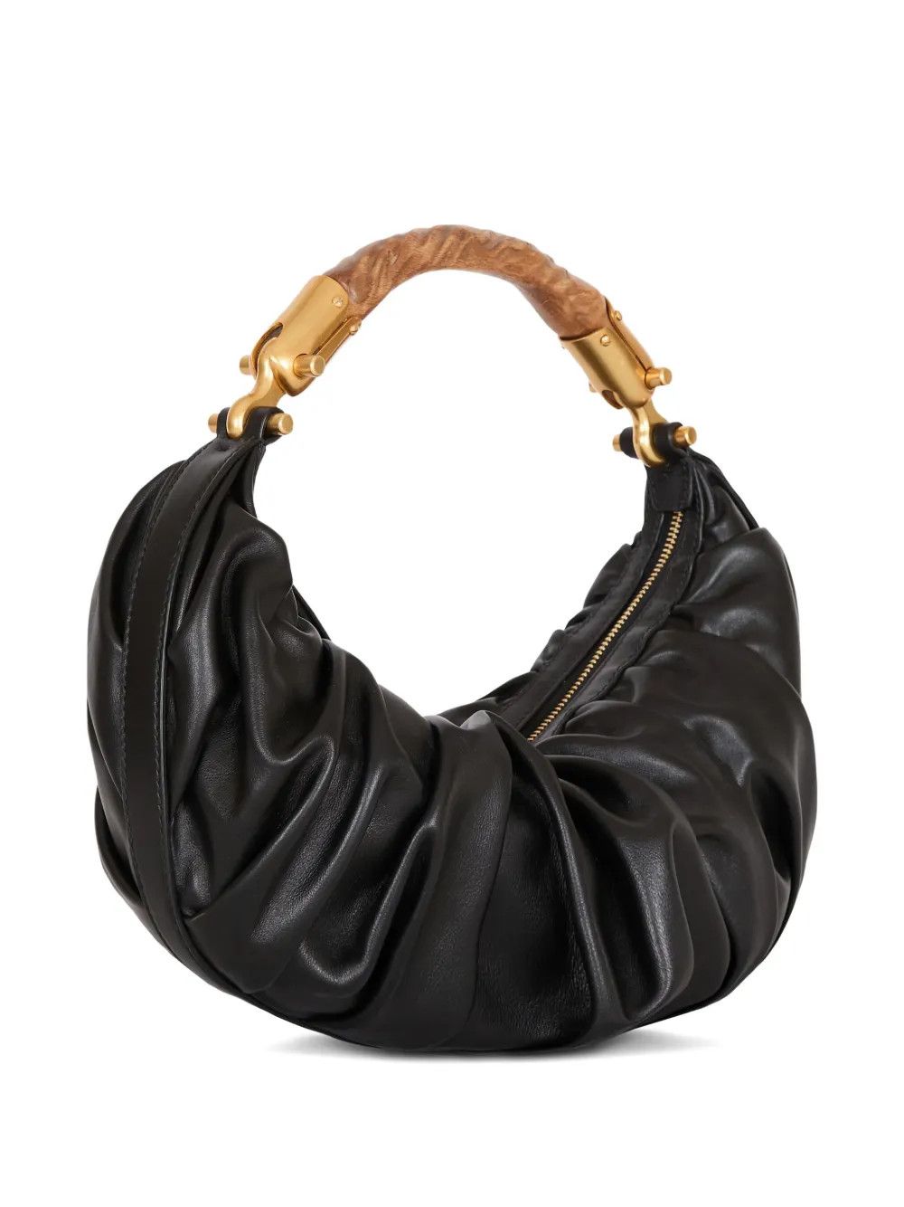 Balmain os11x0326 Size: OS / Ebene Ruched Top-Handle Bag in Black Size ONE SIZE - 3 Thumbnail