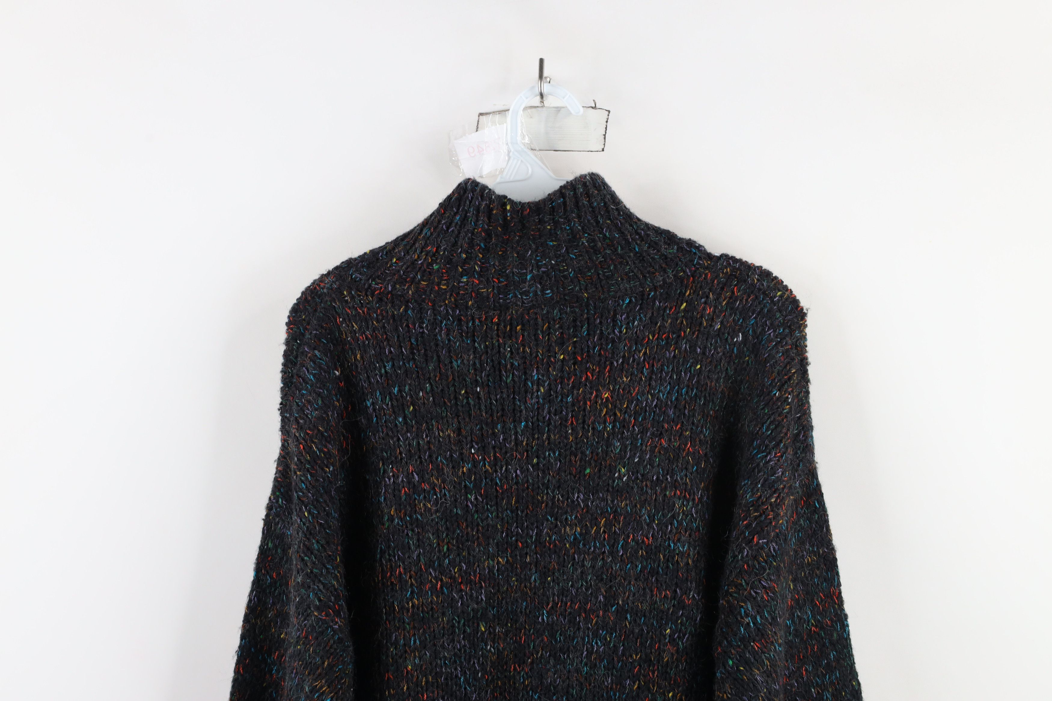 Vintage Vintage 90s Streetwear Knit Rainbow Fleck Collared Sweater Size L / US 10 / IT 46 - 10 Thumbnail
