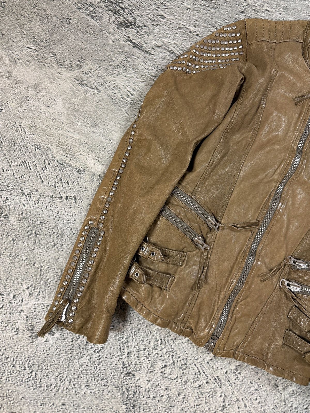 True Religion True Religion leather jacket brown Y2K Avant Garde studded Size M / US 6-8 / IT 42-44 - 4 Thumbnail