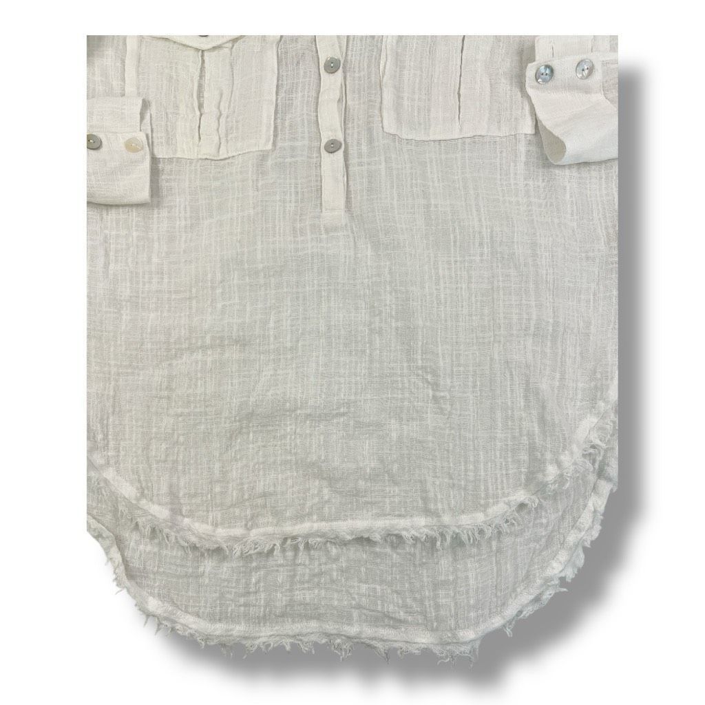 Free People Free People Talk To Me Lightweight Sheer Gauzy Button Down B Size M / US 6-8 / IT 42-44 - 3 Thumbnail