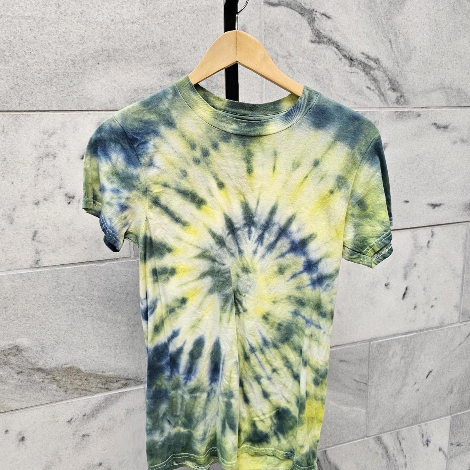 Other Handmade Tie-dye Tee Yellow Blue and Green T-shirt Size US S / EU 44-46 / 1 - 1 Thumbnail
