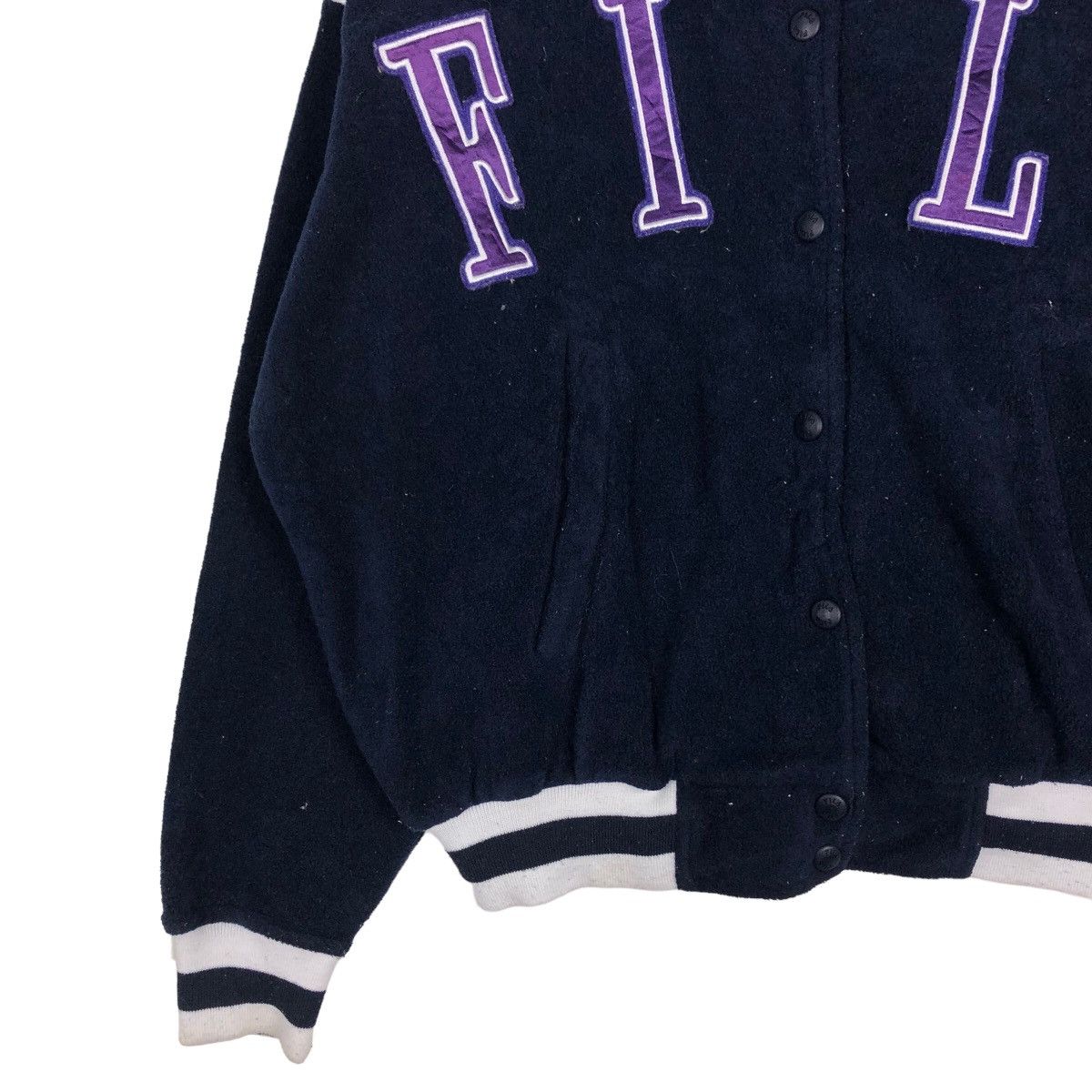 Japanese Brand 🔥Vintage Bomber Jacket Fila Big Logo Spell Out Design Size US S / EU 44-46 / 1 - 4 Thumbnail