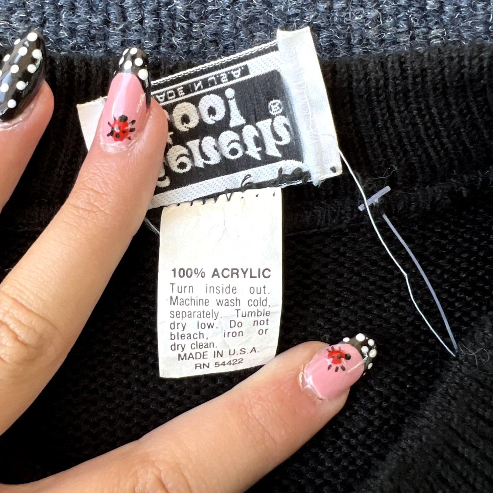 Vintage VINTAGE Kenneth Too Sweater Womens Medium Black Beaded Geometric Pullover 80s Southwestern Mens Girls BoyS Size M / US 6-8 / IT 42-44 - 3 Thumbnail
