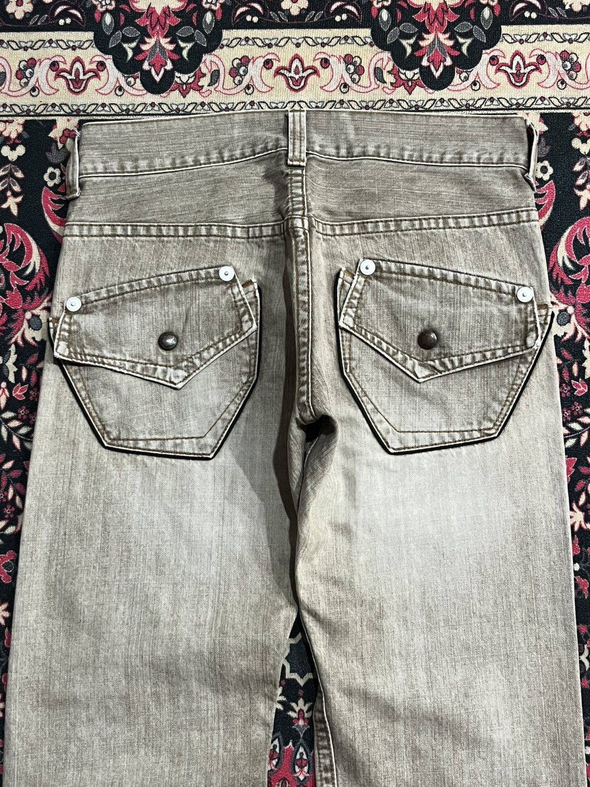 Japanese Brand Vintage Japanese Brand Khaki Faded Washed Distressed Jeans Size US 32 / EU 48 - 6 Thumbnail