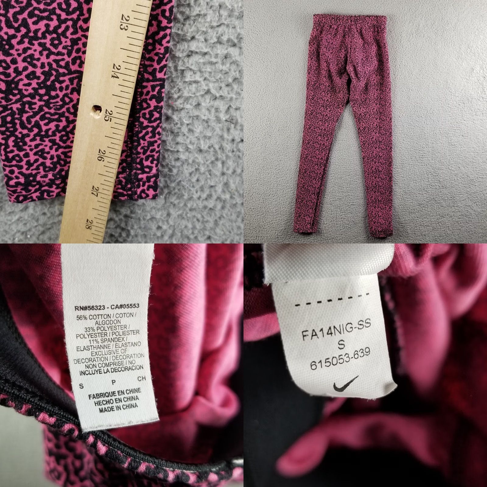 Nike Nike Leggings Pants Women Small Pink Elephant AOP Print 615053 Size 28" / US 6 / IT 42 - 8 Thumbnail