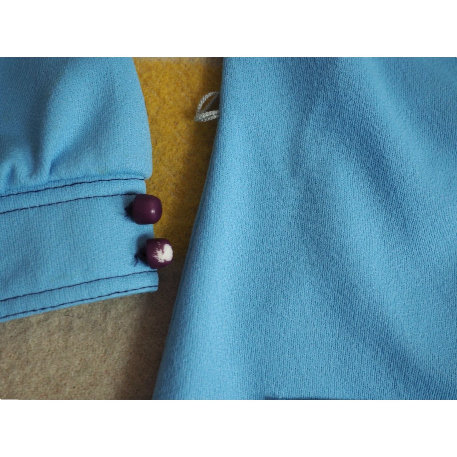 Vintage VINTAGE Ni Tod 70s Sky Blue Button Jacket Womens M Poly Jacket Boho Hippy Disco 1970s Blue Mens/Womens (adjusted) Size M / US 6-8 / IT 42-44 - 8 Thumbnail