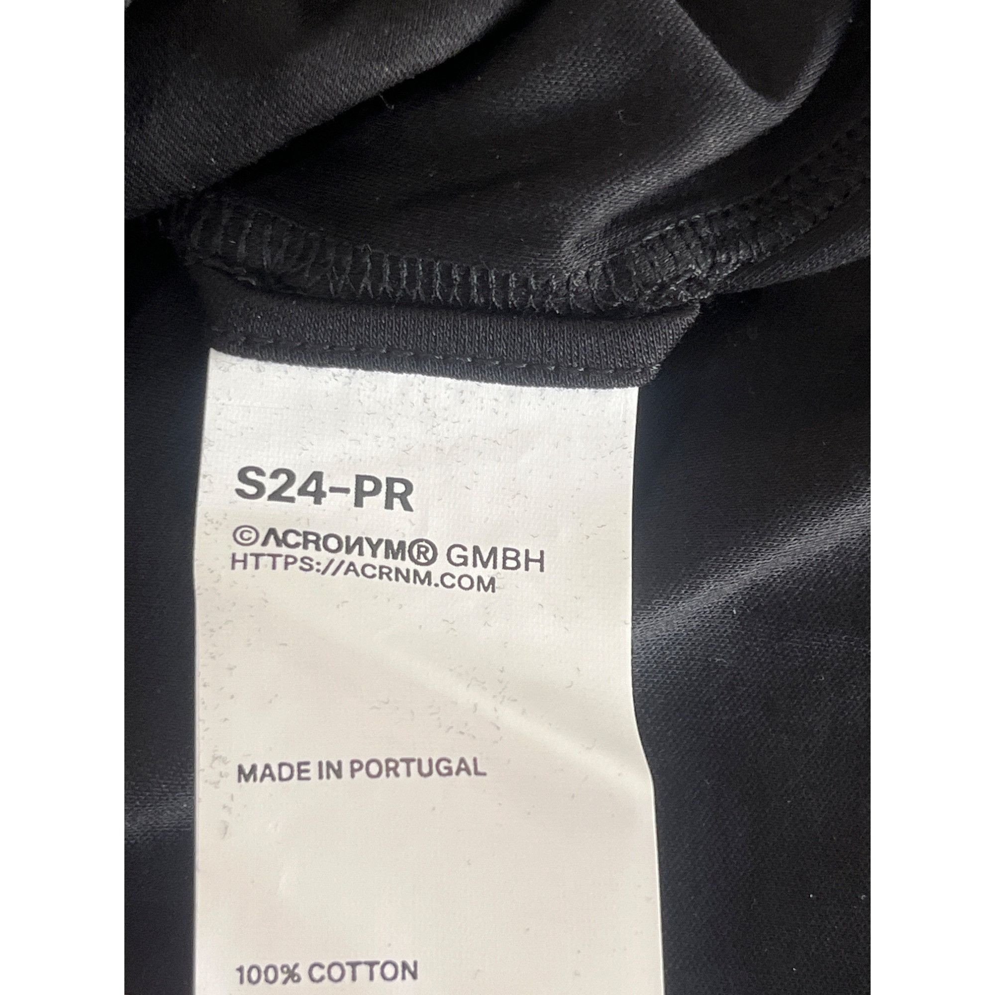 Acronym ACRONYM S24-PR-A Cotton Tee in Black Large Mens Short Sleeve Size US L / EU 52-54 / 3 - 8 Thumbnail