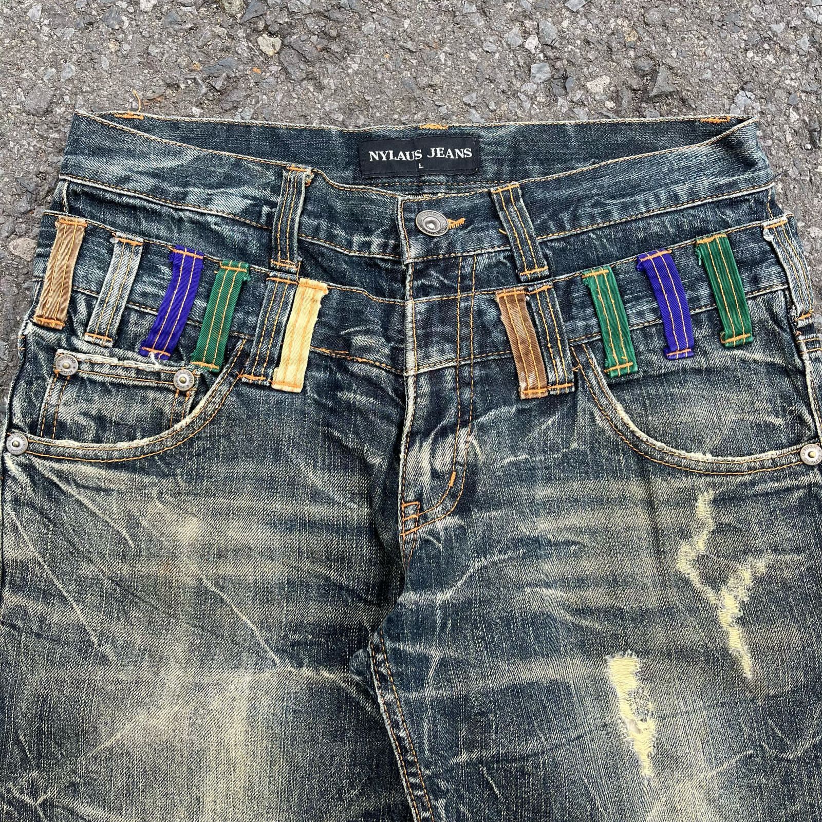 20471120 Nylaus Distressed Double Waist Denim Size US 32 / EU 48 - 2 Thumbnail