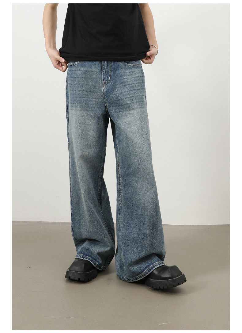 Vintage Japanese retro simple versatile men's wide-leg jeans Size US 32 / EU 48 - 2 Thumbnail