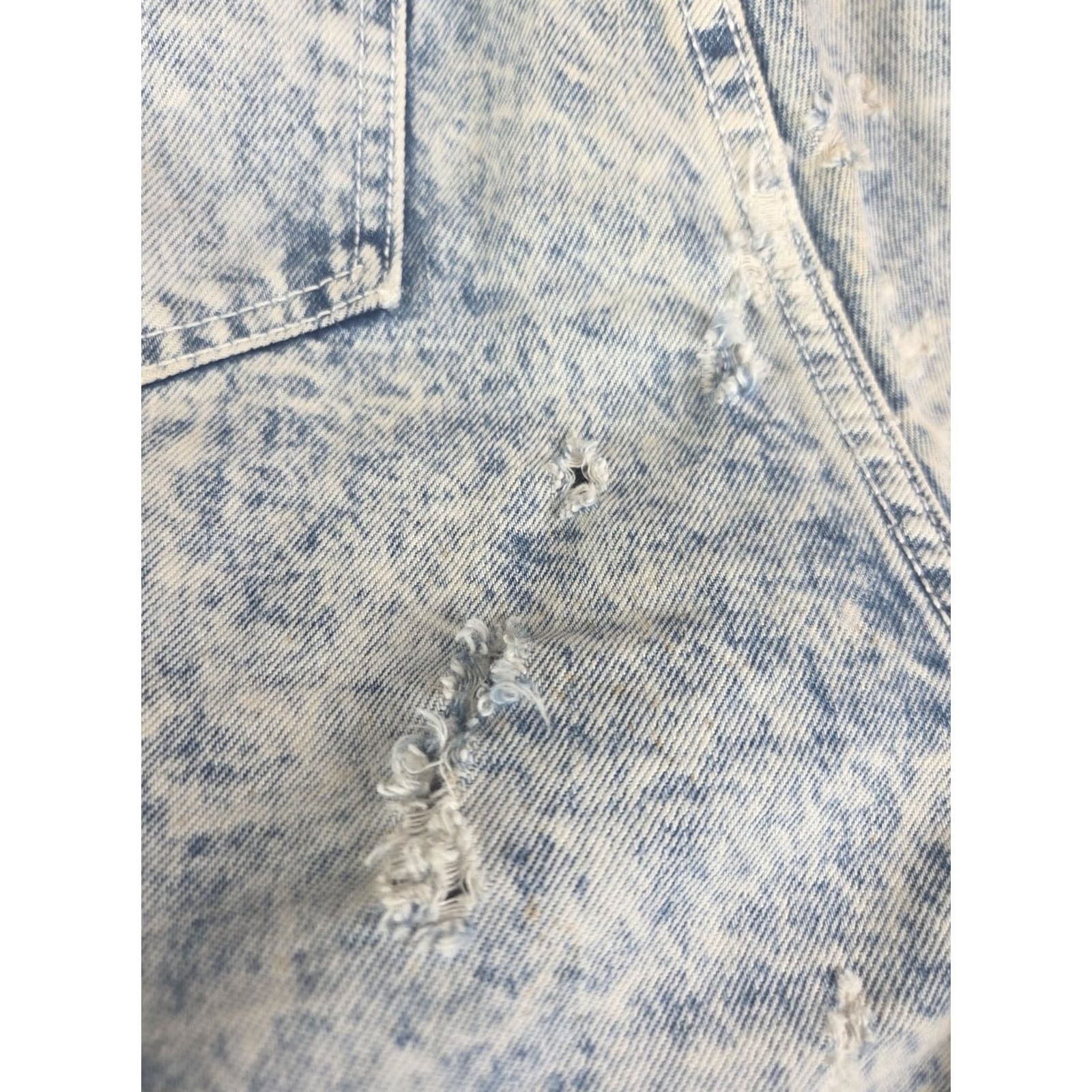 Denime VINTAGE Shades Denim Jean Shorts Stone Wash Womens Distressed Cut-Off Sz 34/Waist 34 Blue Womens Size 24" / US 00 / IT 34 - 7 Thumbnail