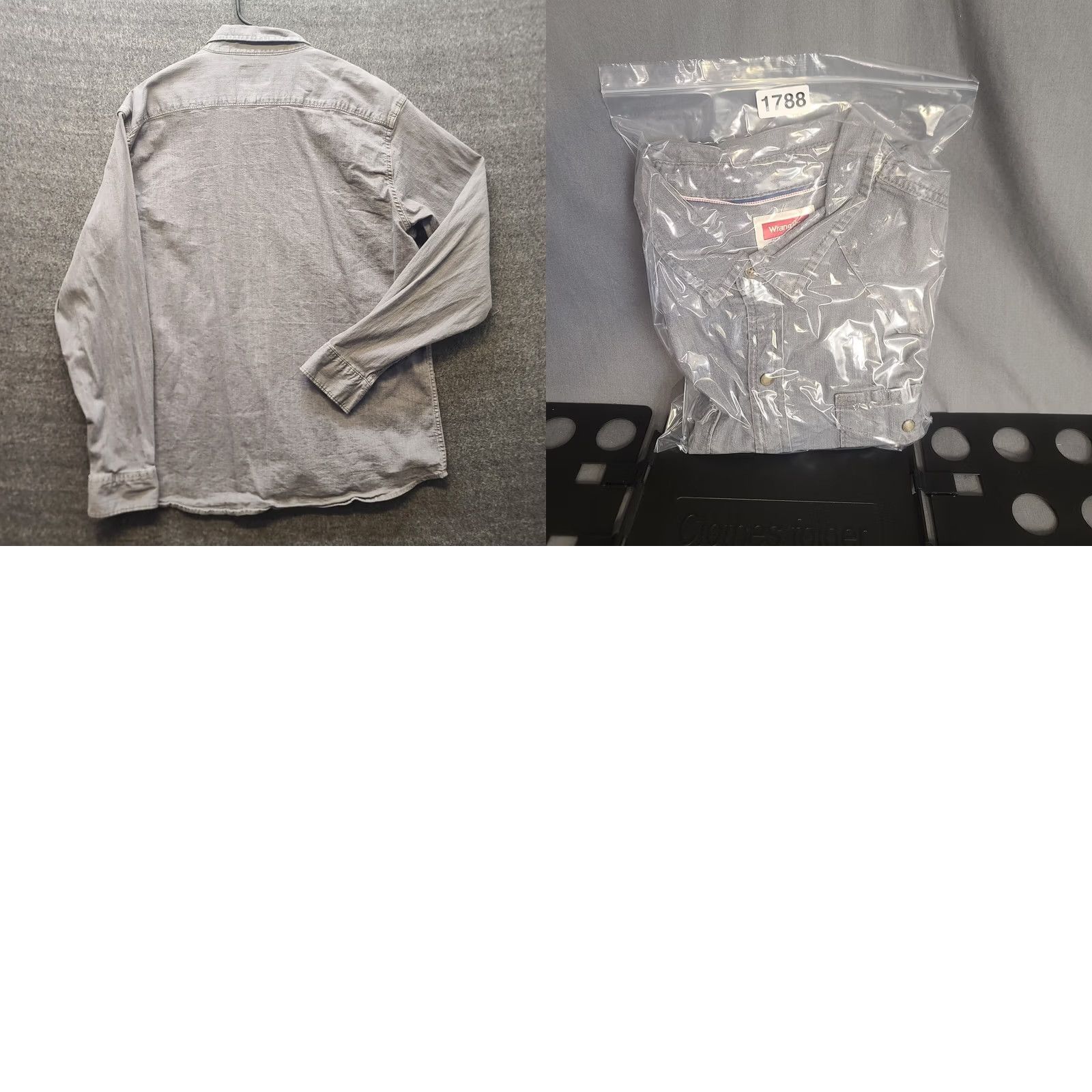 Wrangler Wrangler Chambray Shirt Mens 2XL Regular Fit Pearl Snap Long Sleeve Workwear Size US XXL / EU 58 / 5 - 8 Thumbnail