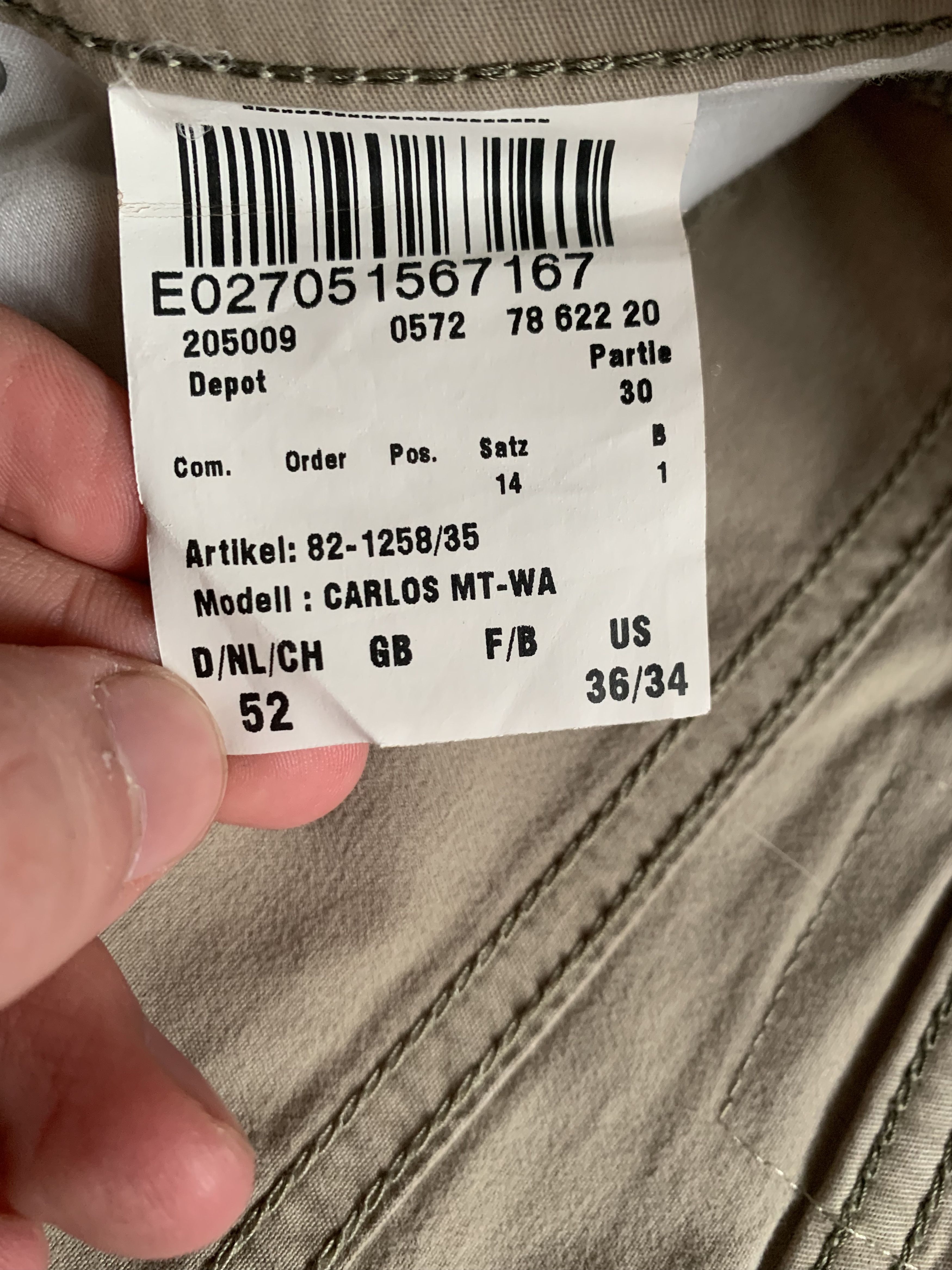 BRAX Brax Carlos Men's Beige Stretch Pants Trousers Size US 36 / EU 52 - 9 Thumbnail