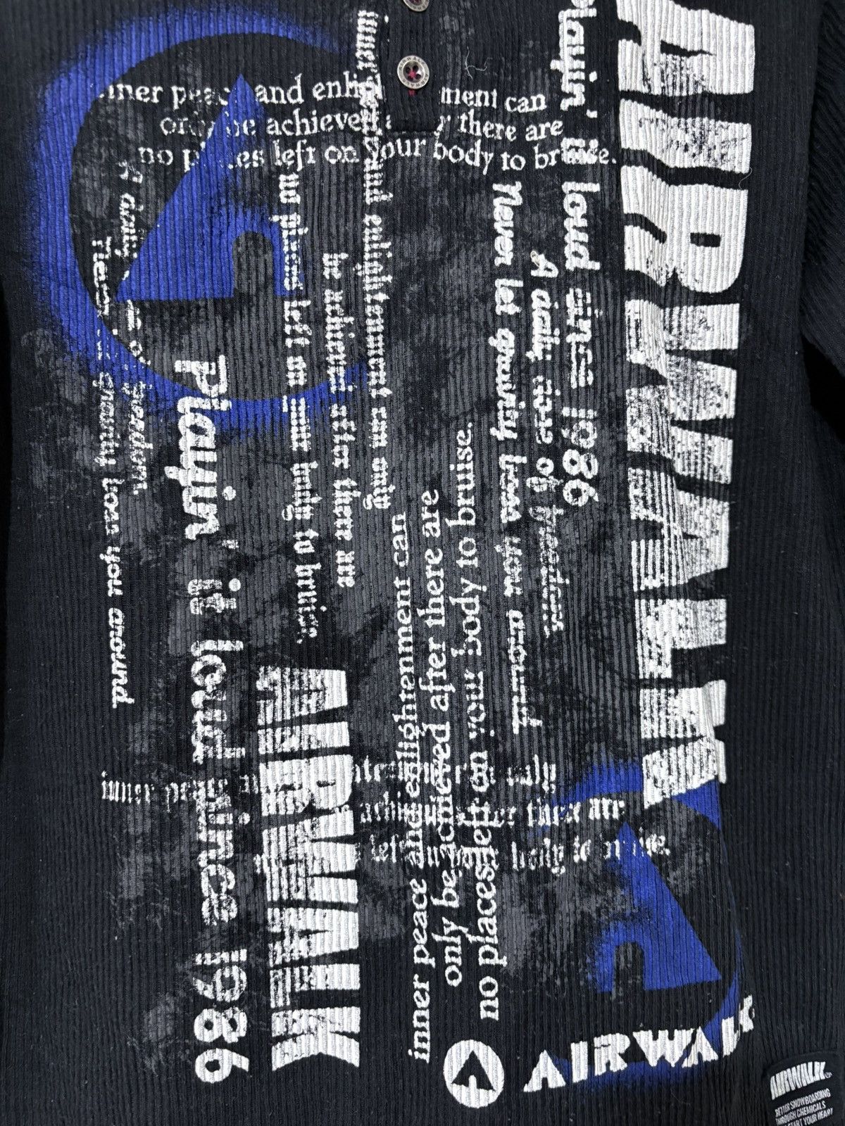 If Six Was Nine Airwalk punk poem with skull cross shirt Size US L / EU 52-54 / 3 - 4 Thumbnail
