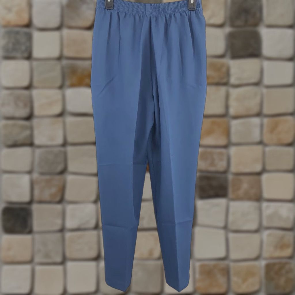 Vintage DonnKenny Dress Slacks Pants 14S Blue 28”W Straight Leg career work wear Women | Dress Pants | 28" Inseam | 14S Petite Size 28" / US 6 / IT 42 - 1 Thumbnail
