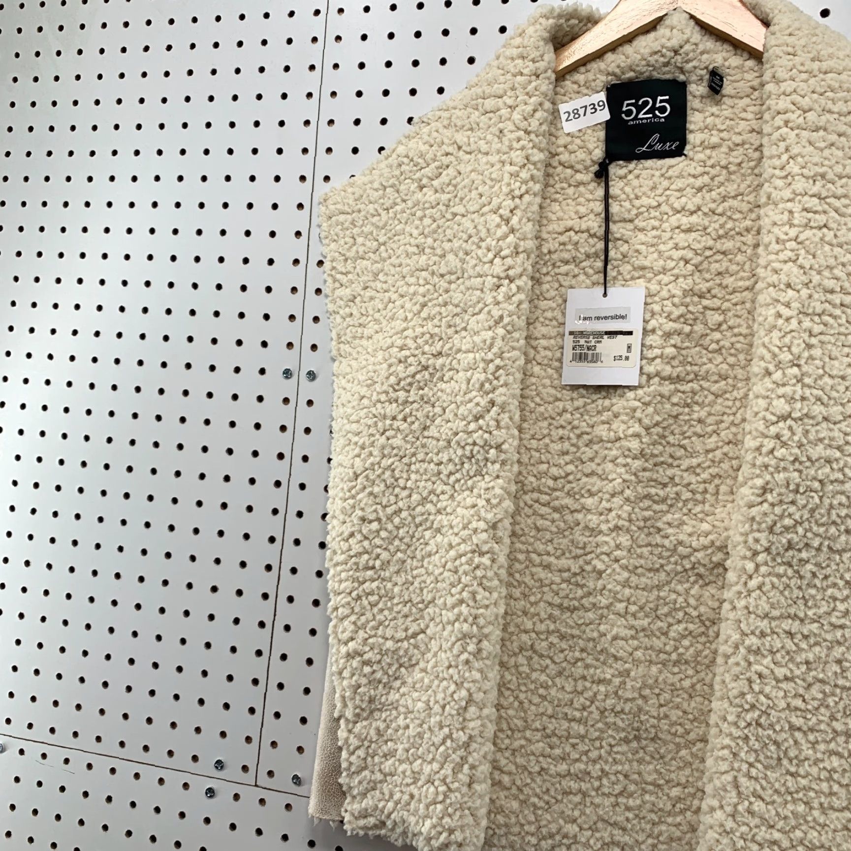 Vintage 525 America Luxe Women's Open Front Sherpa Lined Faux Fur Vest Medium 19x25 Beige Overcoat Women Size M / US 6-8 / IT 42-44 - 3 Thumbnail