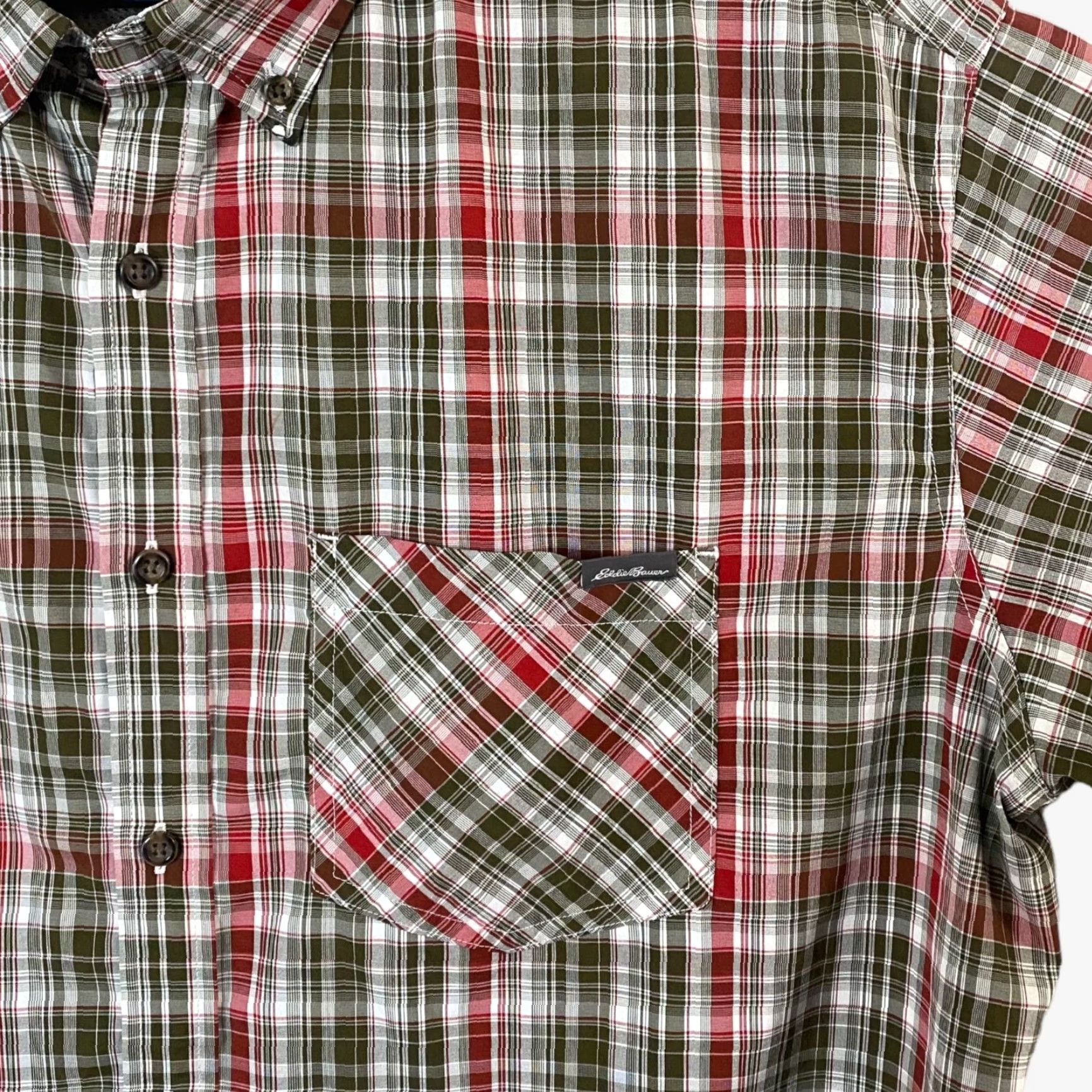 Eddie Bauer VINTAGE Eddie Bauer Travex Button Up Shirt Mens XL Red Plaid Short Sleeve Stretch Size US XL / EU 56 / 4 - 6 Thumbnail