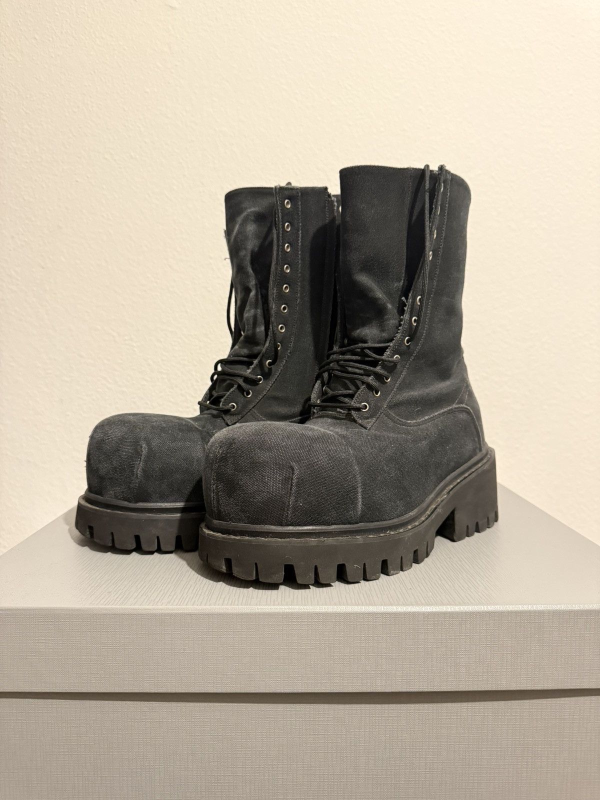 Balenciaga Balenciaga canvas Stomper Boots | Grailed