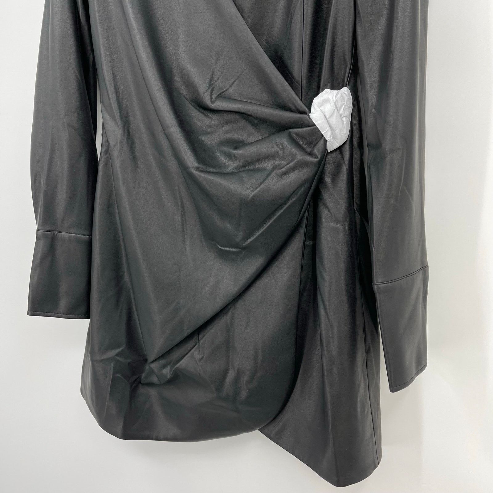 Anine Bing Anine Bing | NWT Joey Dress Black Faux Leather Wrap Dress M Size M / US 6-8 / IT 42-44 - 9 Thumbnail