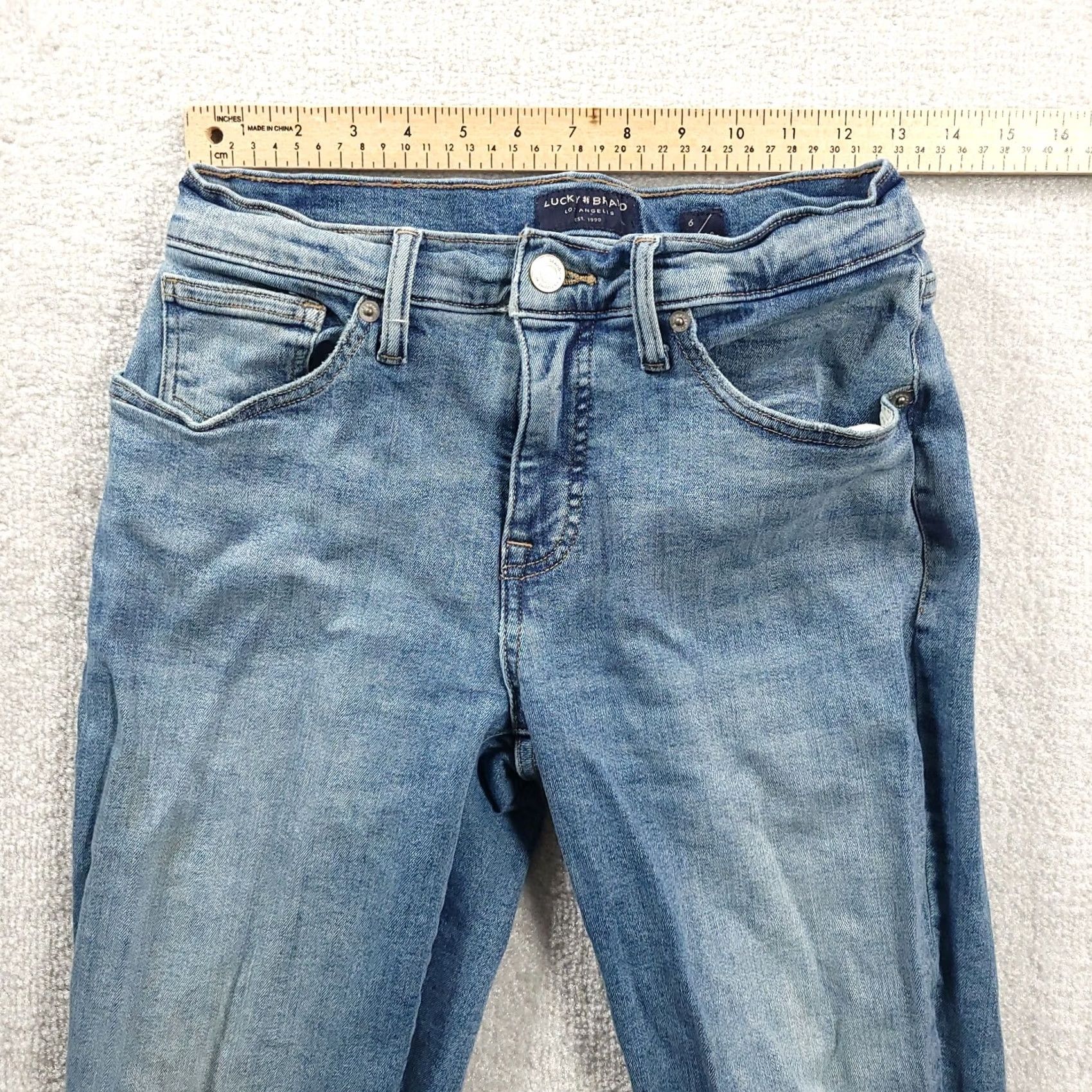 Lucky Brand Lucky Brand Skinny Jeans Womens 6 Ripped Frayed 26 x 28 Denim Blue 5-Pocket Regular Mens? Womens Size 28" / US 6 / IT 42 - 3 Thumbnail