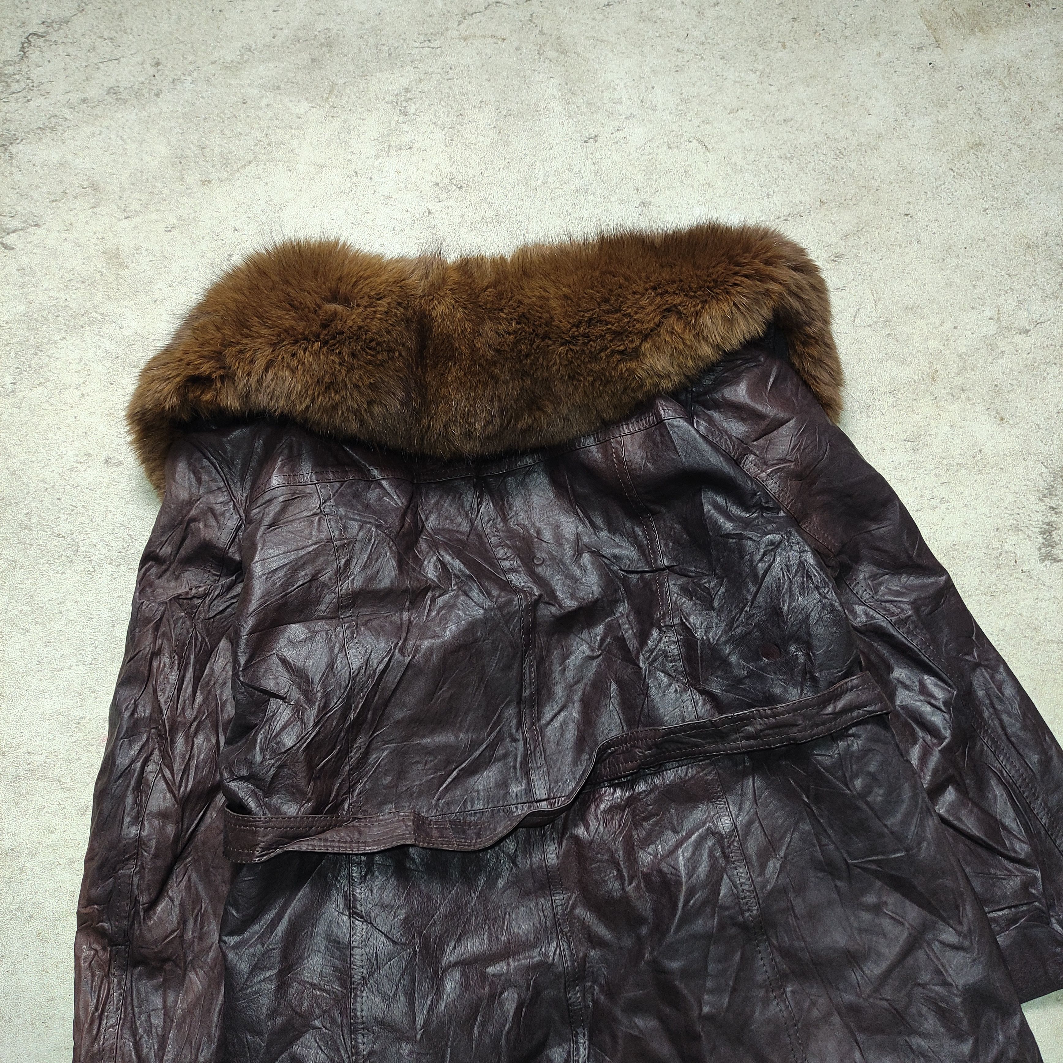 Japanese Brand Vintage 80s/90s Leather Fur Coat – Japanese Brand Size M / US 6-8 / IT 42-44 - 6 Thumbnail