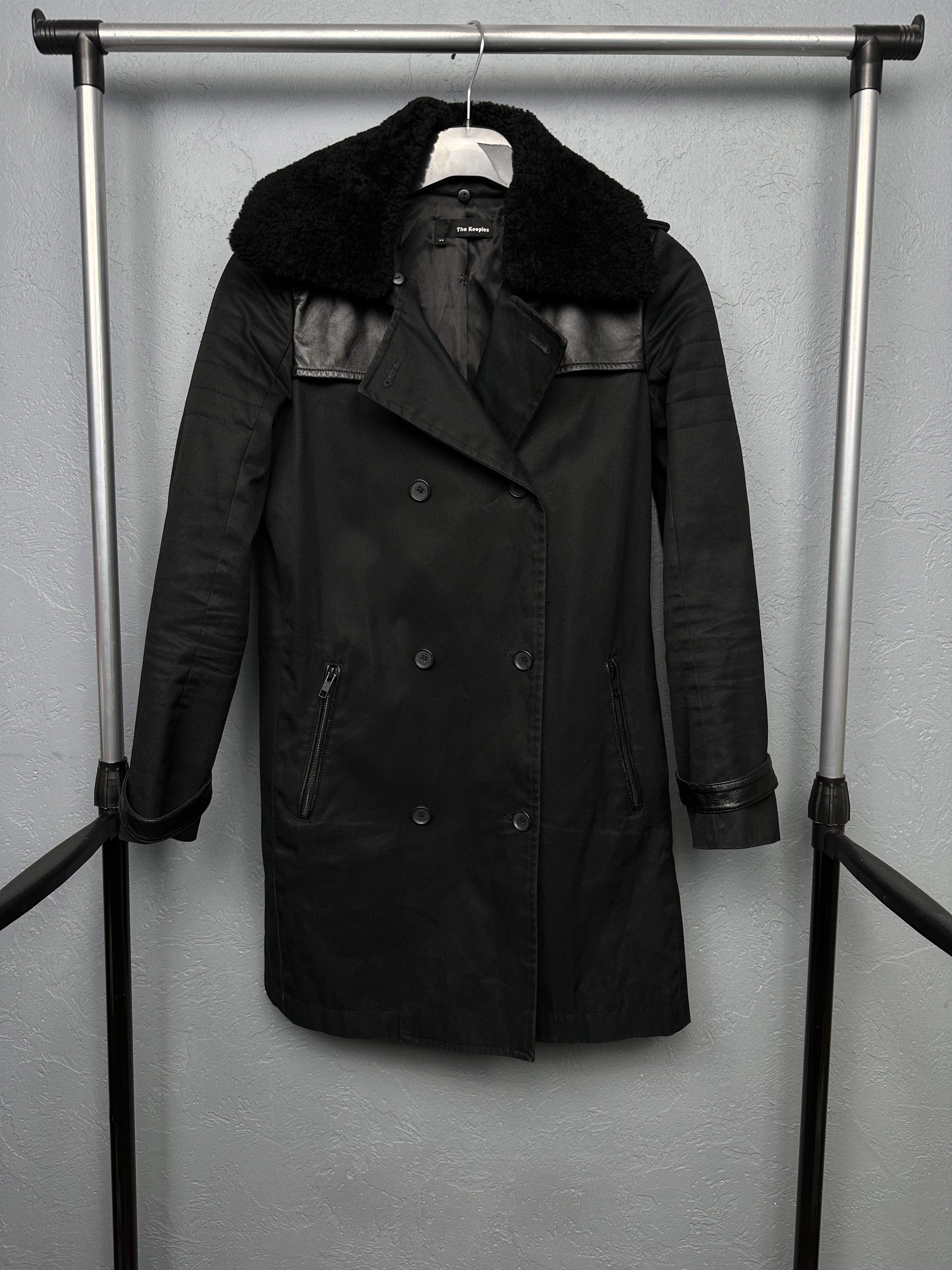 The Kooples The Kooples Womens Fur Collar Coat Jacket Lamb Leather Size XS / US 0-2 / IT 36-38 - 1 Thumbnail