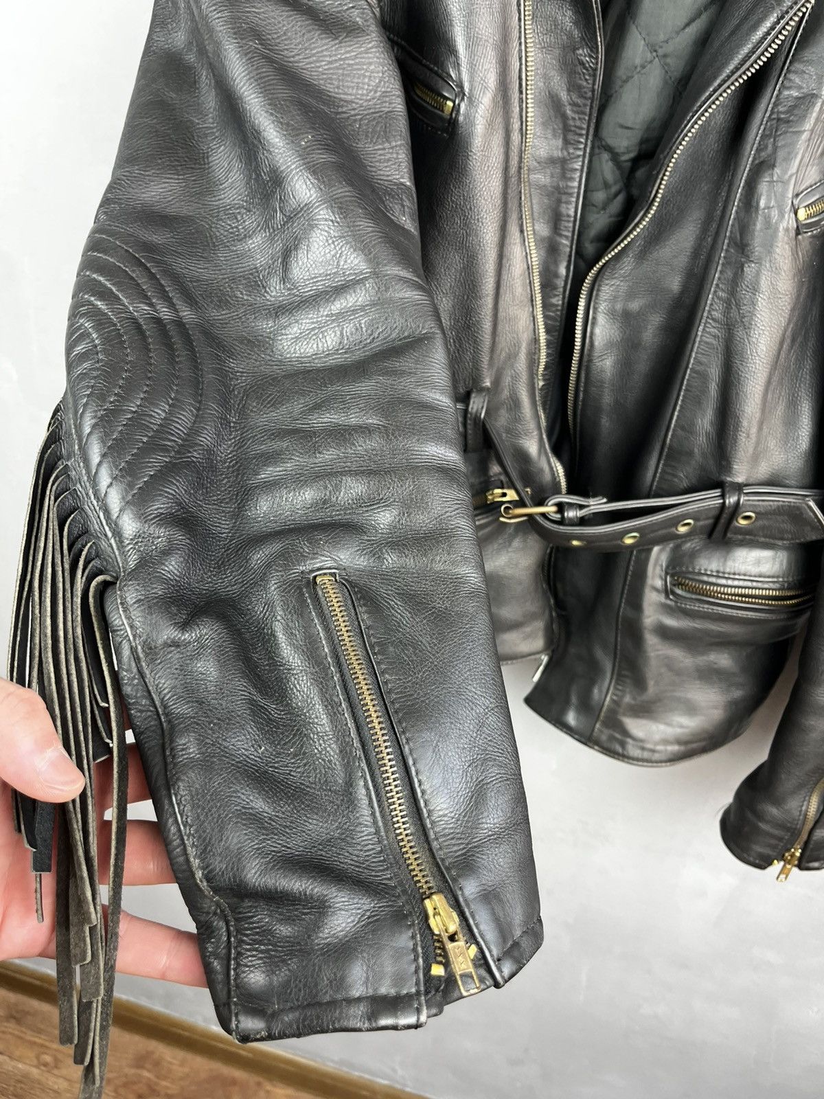 Genuine Leather × Leather × Vintage Leather Jacket vintage 90s Kurt Cobain style Size US L / EU 52-54 / 3 - 9 Thumbnail