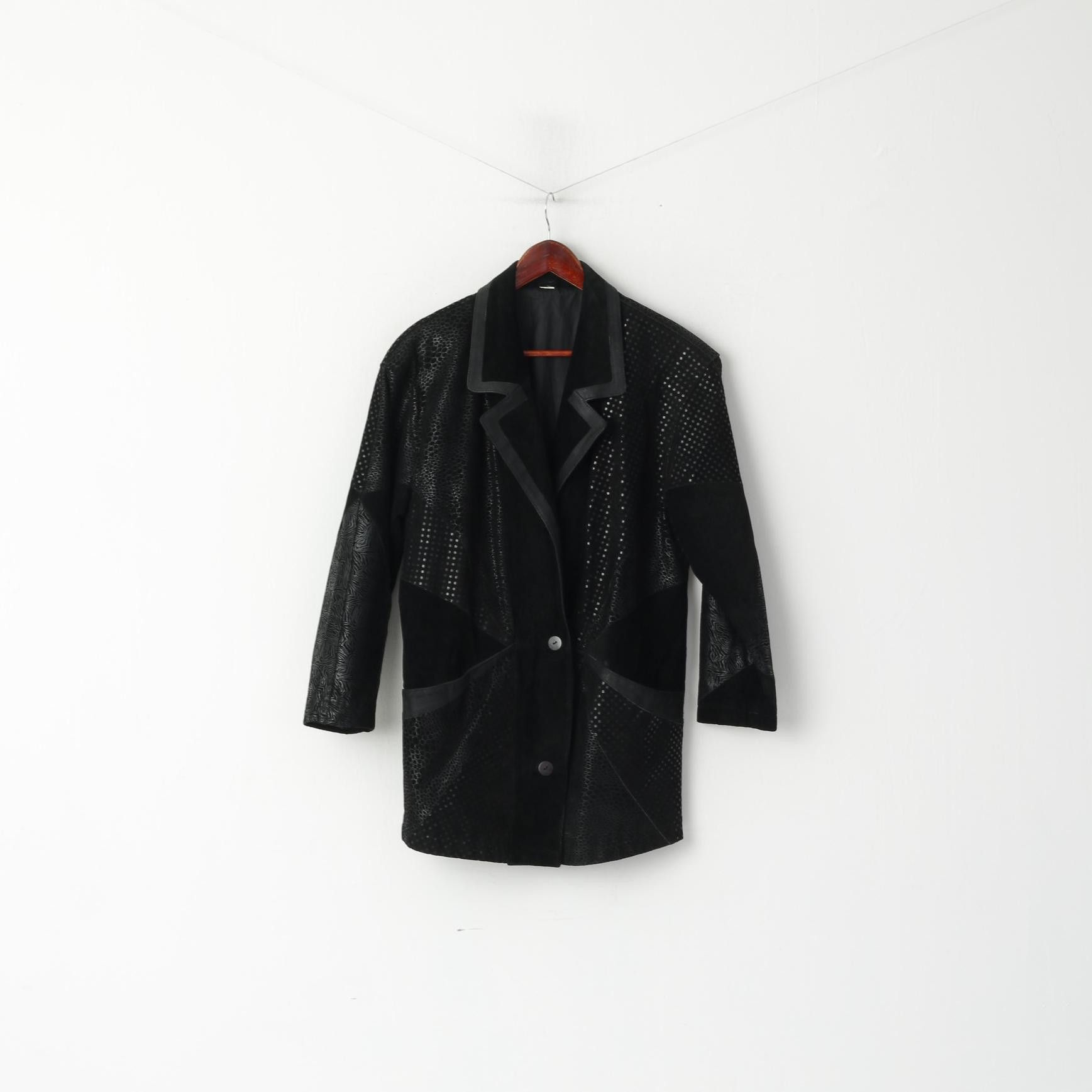 Vintage Fair Lady Modell Women M Jacket Black Leather 90s 5505 Size M / US 6-8 / IT 42-44 - 2 Thumbnail