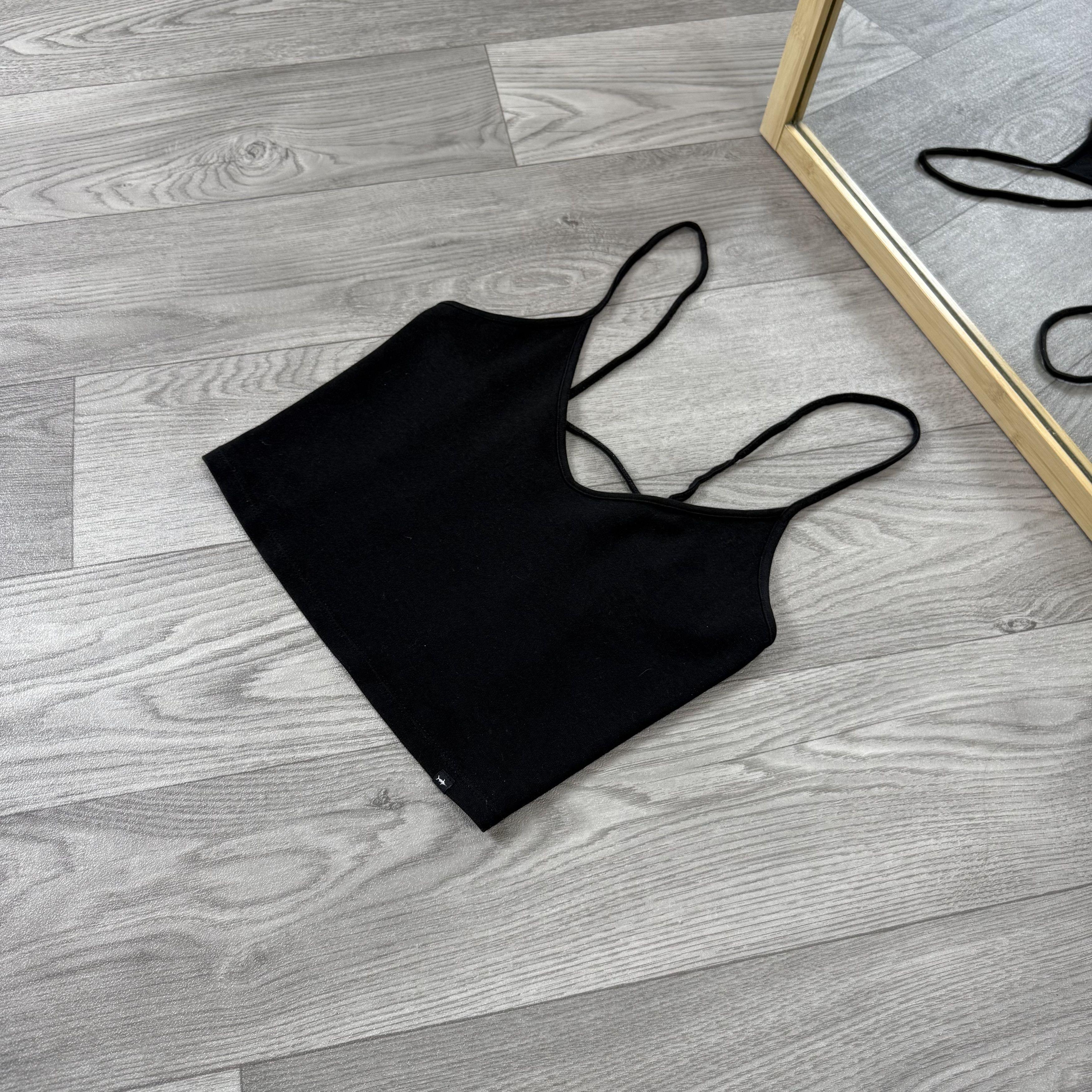 Vintage Vintage Crop Top Mesh Back 90s Black Tank Crop Top Shirt Size S / US 4 / IT 40 - 4 Thumbnail