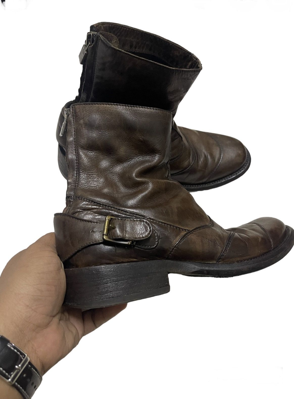 Belstaff × Leather Belstaff Motorcycle Boots 9us 8uk Made in Italy Biker Size US 9 / EU 42 - 8 Thumbnail