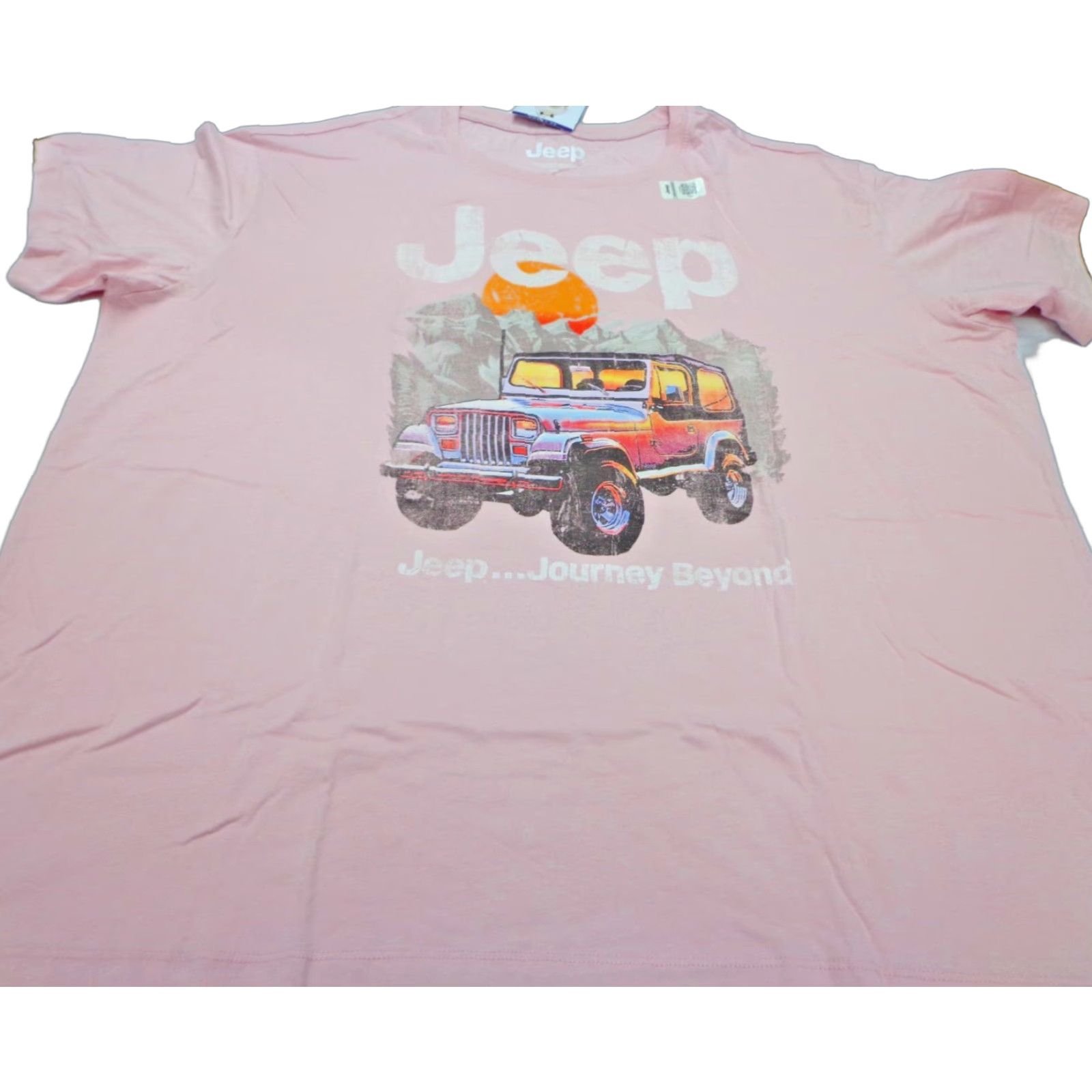 Jeep JEep Journey Beyond Pink T Shirt 2XL Unisex Adults Regular Cotton Shirt Pink Size XXL / US 16-18 / IT 52-54 - 1 Thumbnail