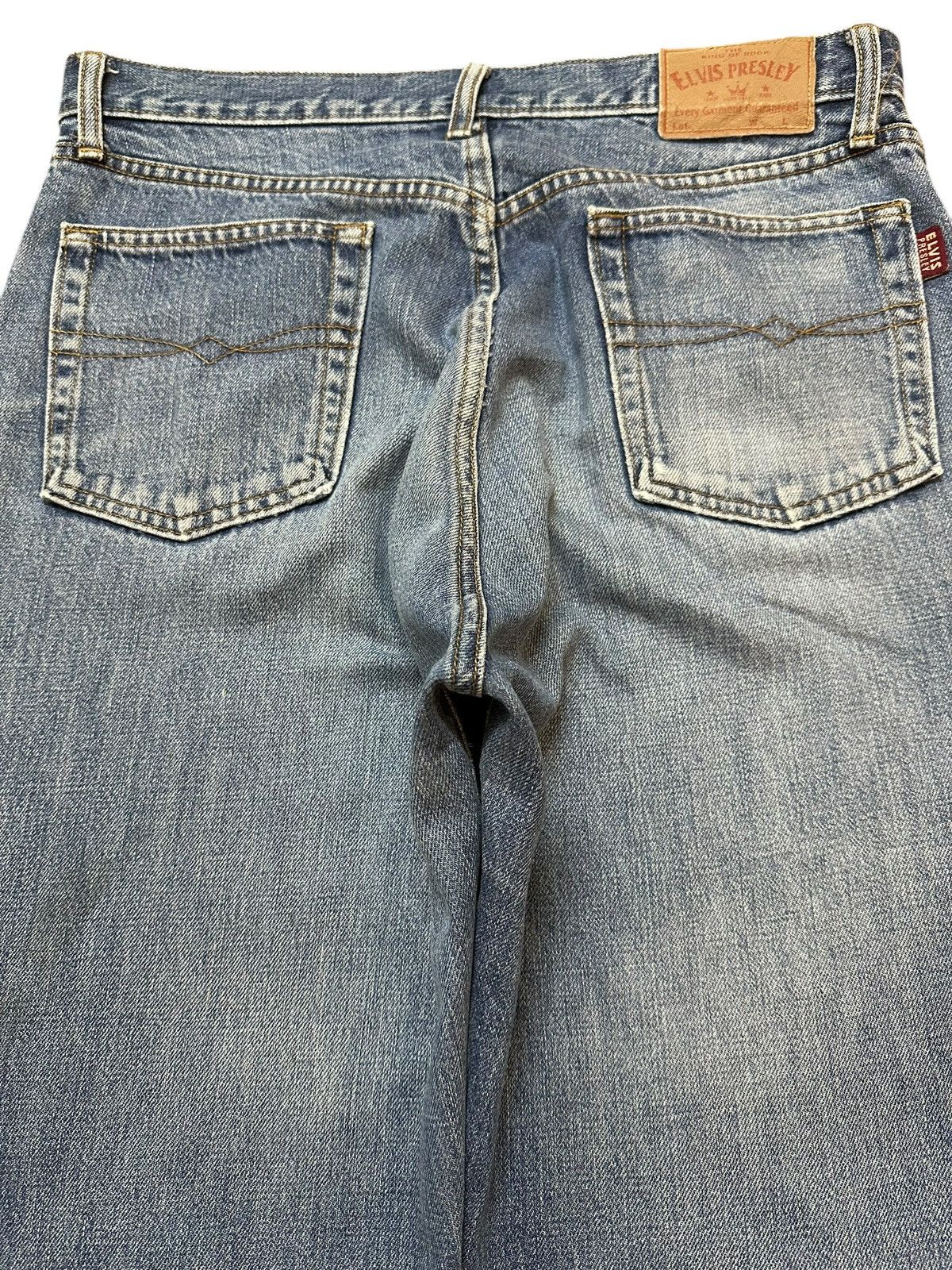 Evisu Vintage Elvis Presley Blue Faded Wash Distress Loose Jeans Size US 32 / EU 48 - 5 Thumbnail