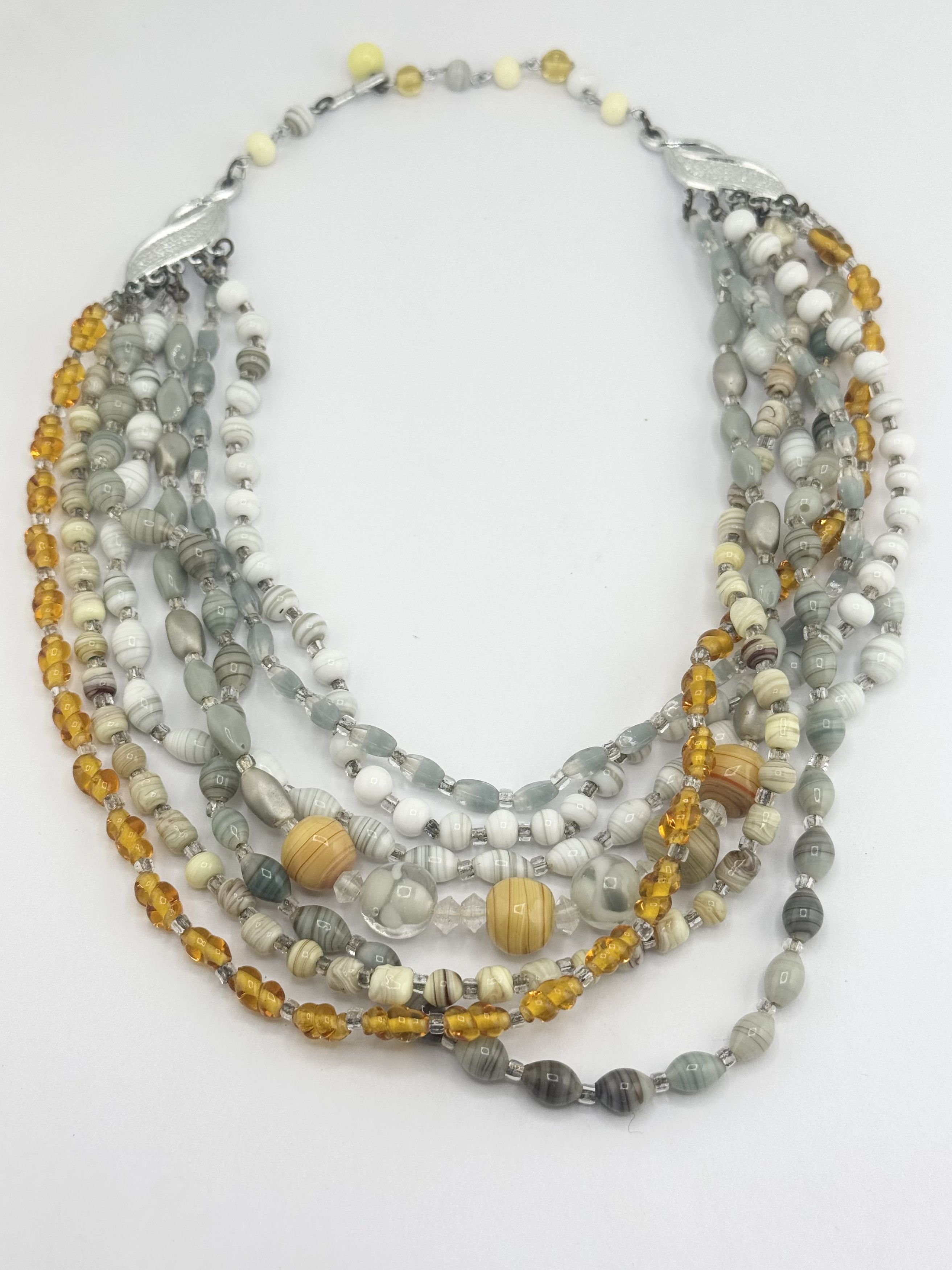 Vintage Vintage glass multi chain beaded collar necklace Size ONE SIZE - 1 Thumbnail