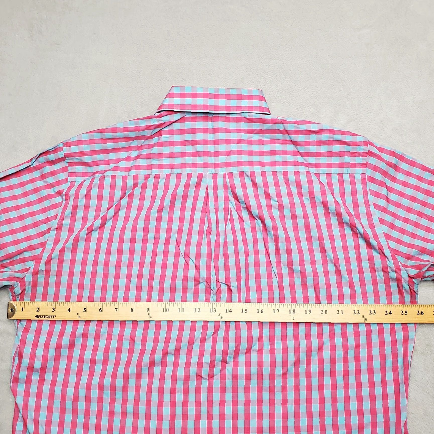 UNTUCKit VINTAGE Peter Millar Shirt Mens Extra Large Blue Pink Gingham Plaid Check Long Sleeve Size US L / EU 52-54 / 3 - 5 Thumbnail