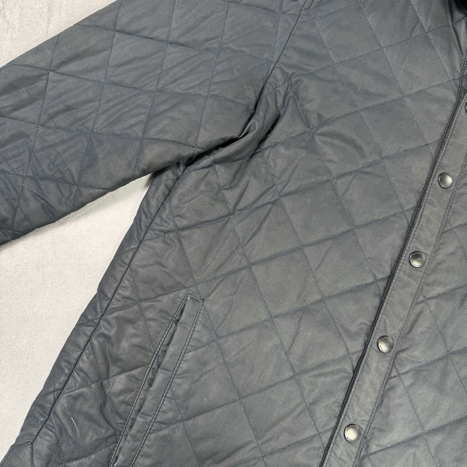 Allsaints Allsaints Spitalfields Waxed Quilted Jacket Blue Size M Size US M / EU 48-50 / 2 - 7 Thumbnail