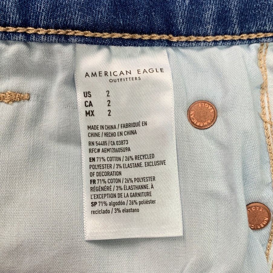 American Eagle Outfitters New American Eagle Womens Size 2 Stretch Midi Jean Shorts Size 26" / US 2 / IT 38 - 5 Thumbnail