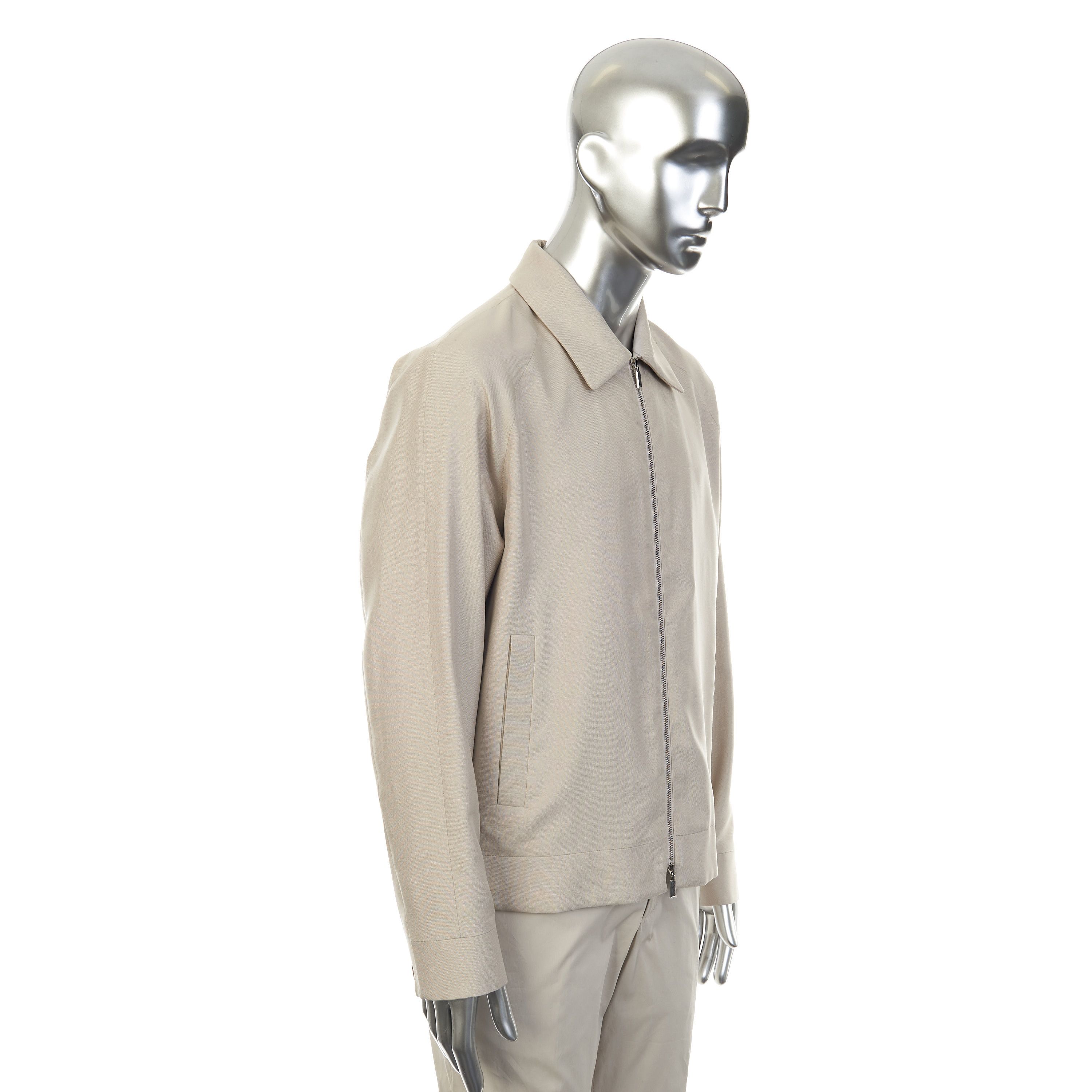 Zilli Blond Silk Bomber Jacket with Woven Leather Collar Size US M / EU 48-50 / 2 - 7 Thumbnail