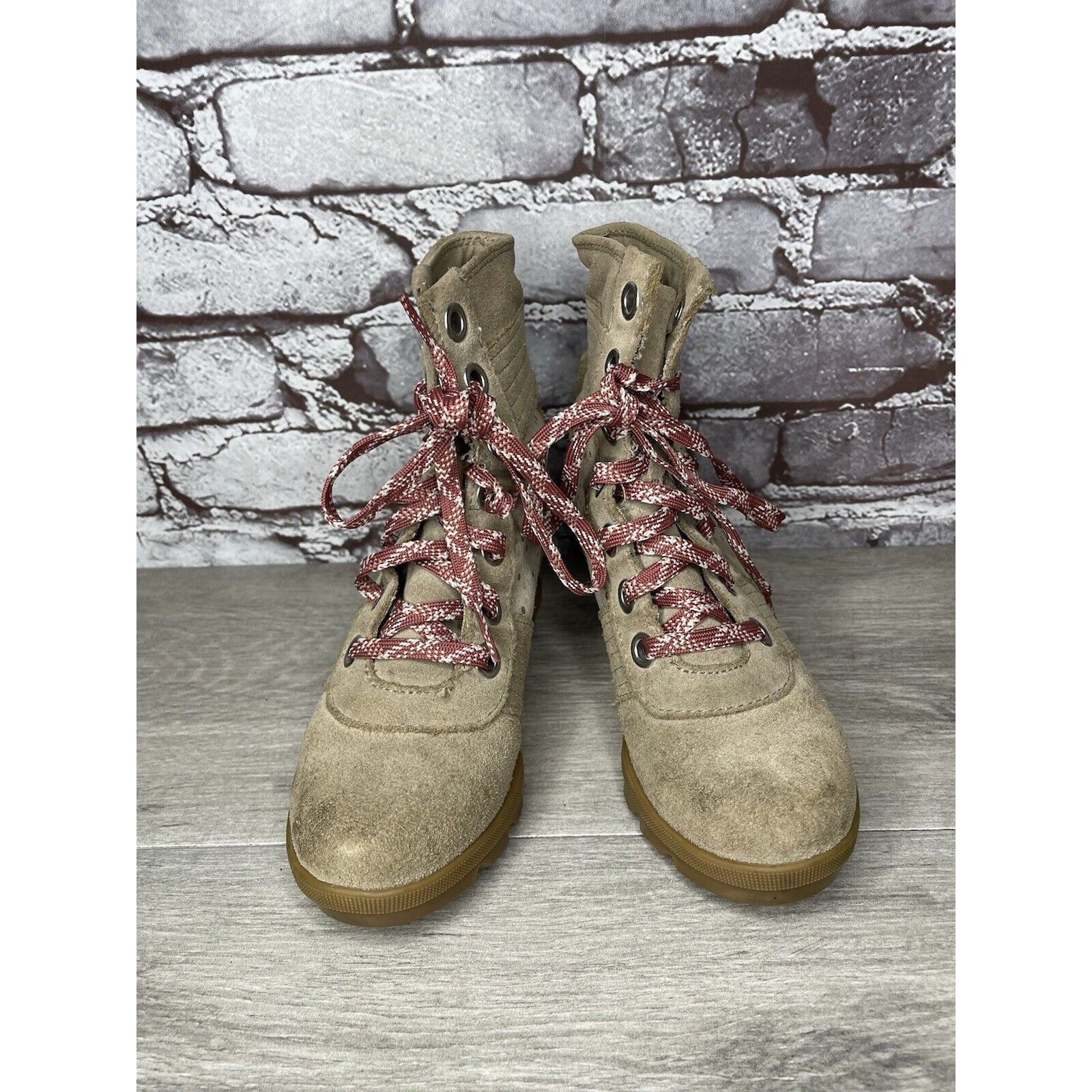 SOREL SOREL Joan of Arctic Wedge II Soft Taupe Suede Winter Lace U Size US 4 / IT 34 - 21 Thumbnail