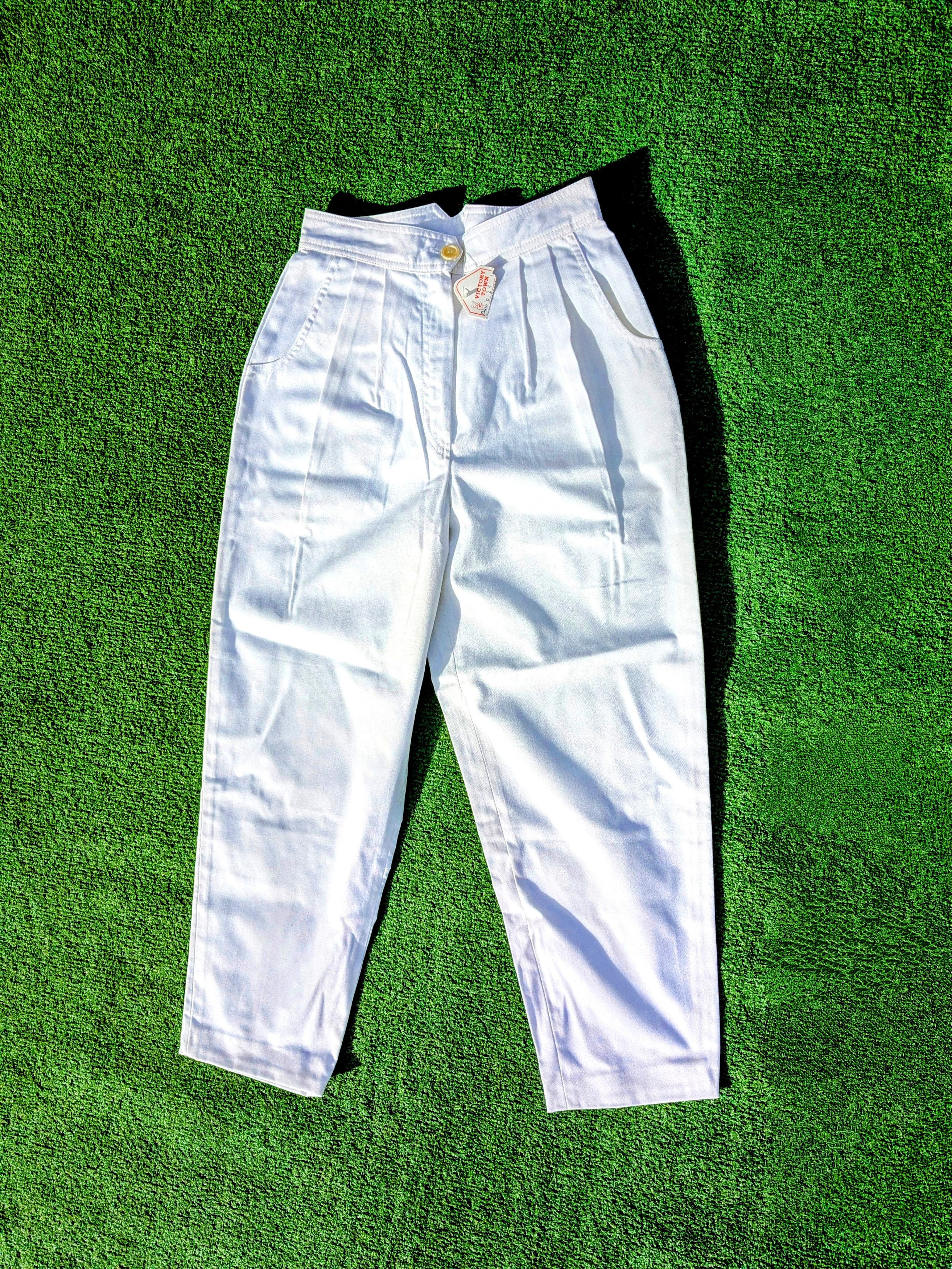 Vintage VTG 1980s Classic High-Rise Straight Pleated Petite Pants Size 25" / US 0 / IT 36 - 1 Thumbnail