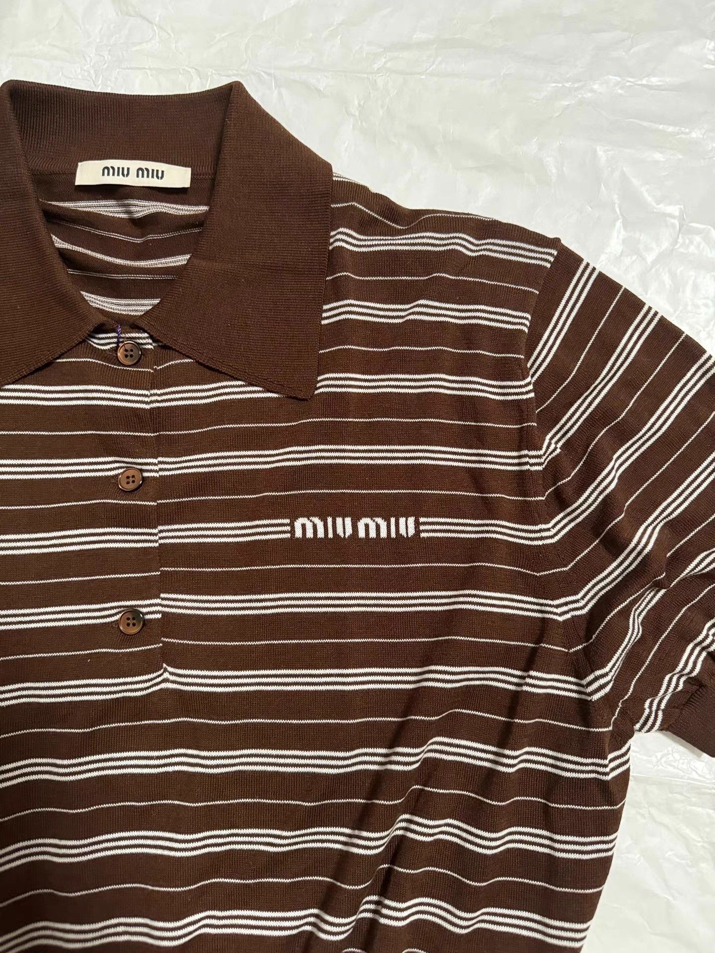Miu Miu MiuMiu 24ss Runway Silk Polo Short Sleeve K6 Size XS / US 0-2 / IT 36-38 - 3 Thumbnail
