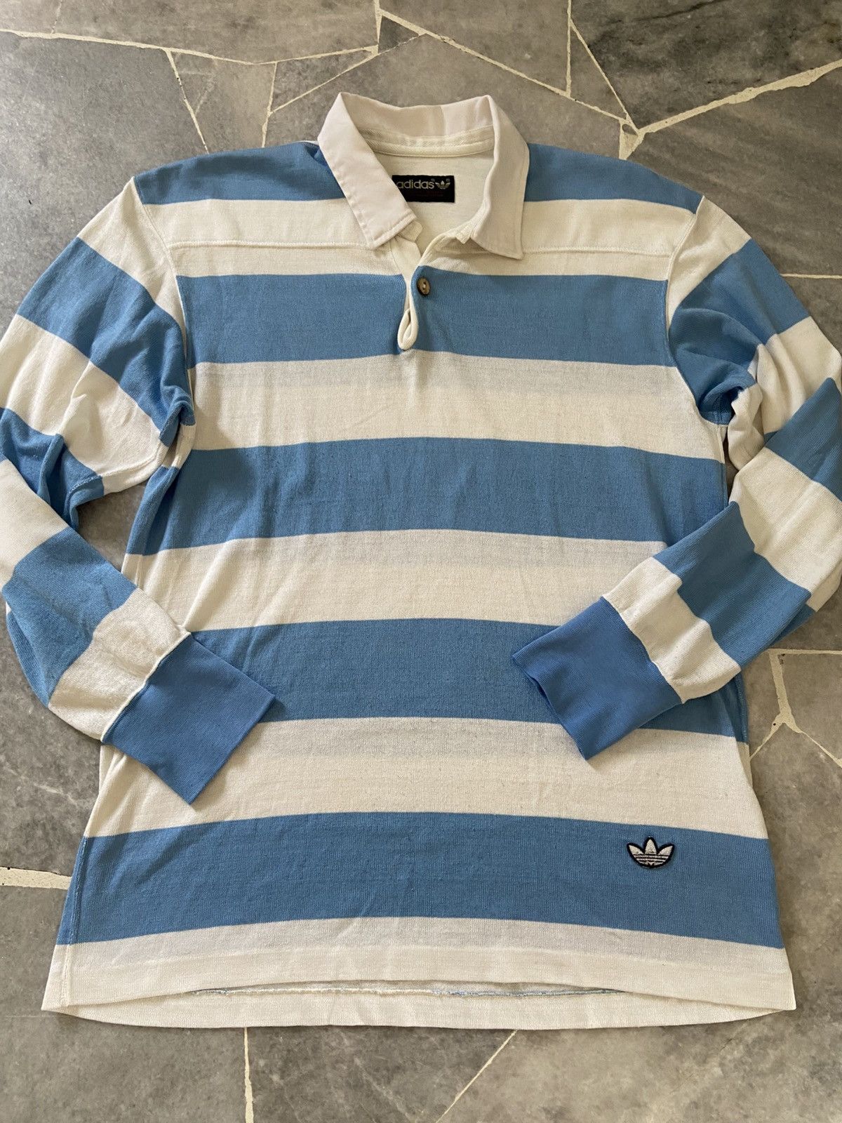 Adidas Vintage Adidas Rugby Jersey Striped Polo Shirt Size US M / EU 48-50 / 2 - 1 Thumbnail