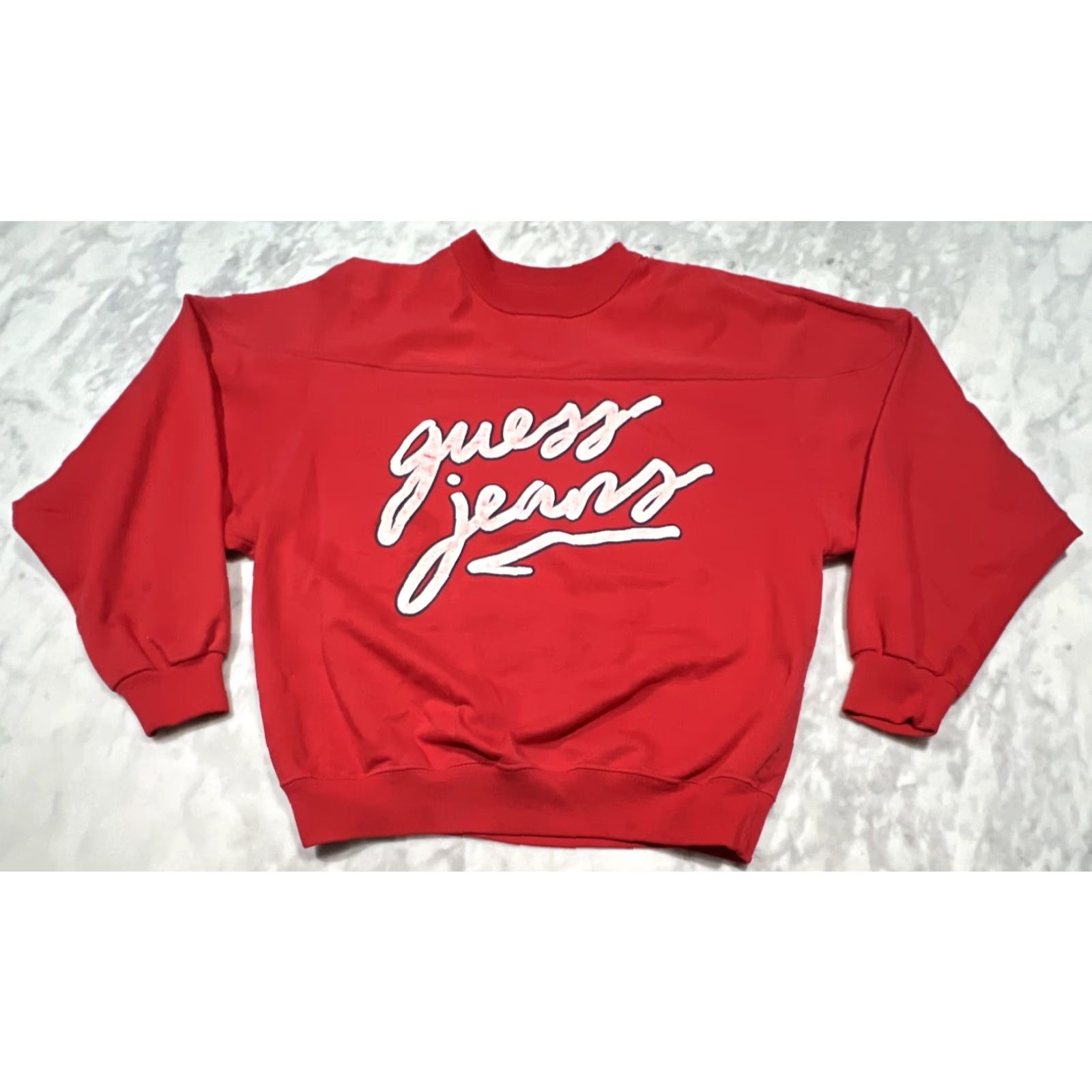 Guess VINTAGE GUESS Men Sweatshirt Crewneck Pullover Long Sleeve Men’s Medium Red Logo US Made Autumn Winter Fall Summer Spring Size US M / EU 48-50 / 2 - 2 Thumbnail