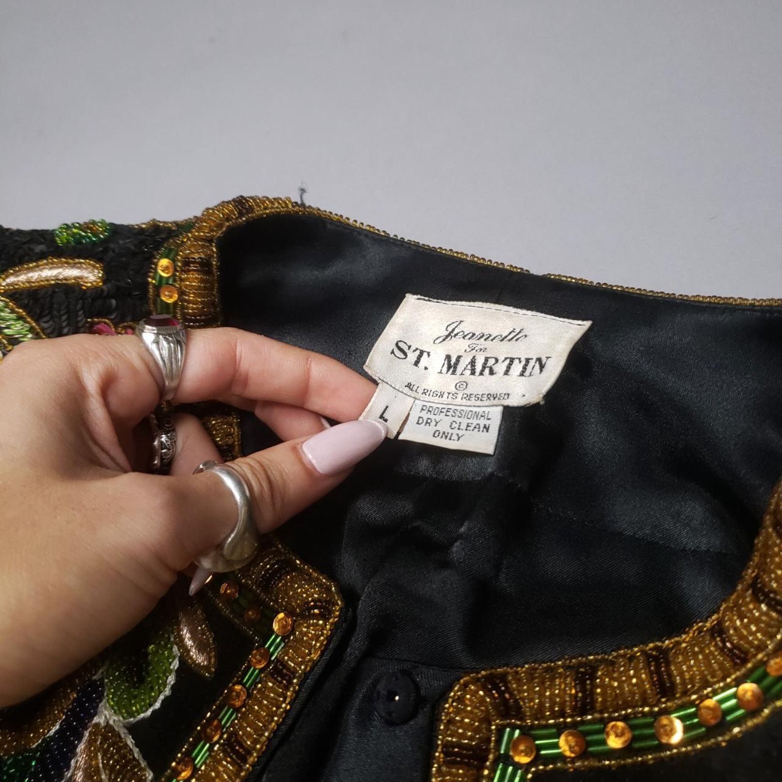 Other Rare 1980s Jeanette for St. Martin Couture Sequin Jacket Size M / US 6-8 / IT 42-44 - 8 Thumbnail