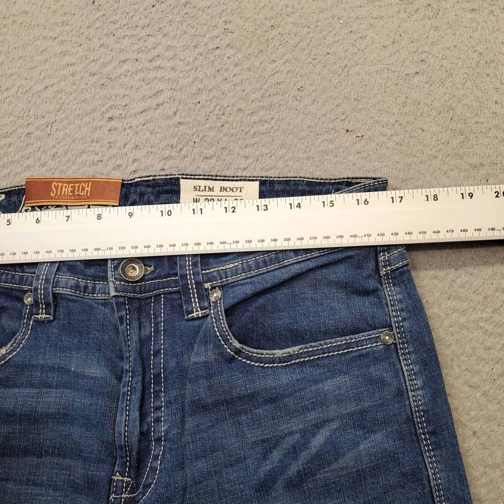 Denime Axel Jeans Mens Bootcut 32x32 Blue Denim Stretch Slim Contrast Stitch AXMB0056 Jeans Mens Size 32 Blue 5-Pocket Outdoor Vintage NWT Size US 32 / EU 48 - 6 Thumbnail